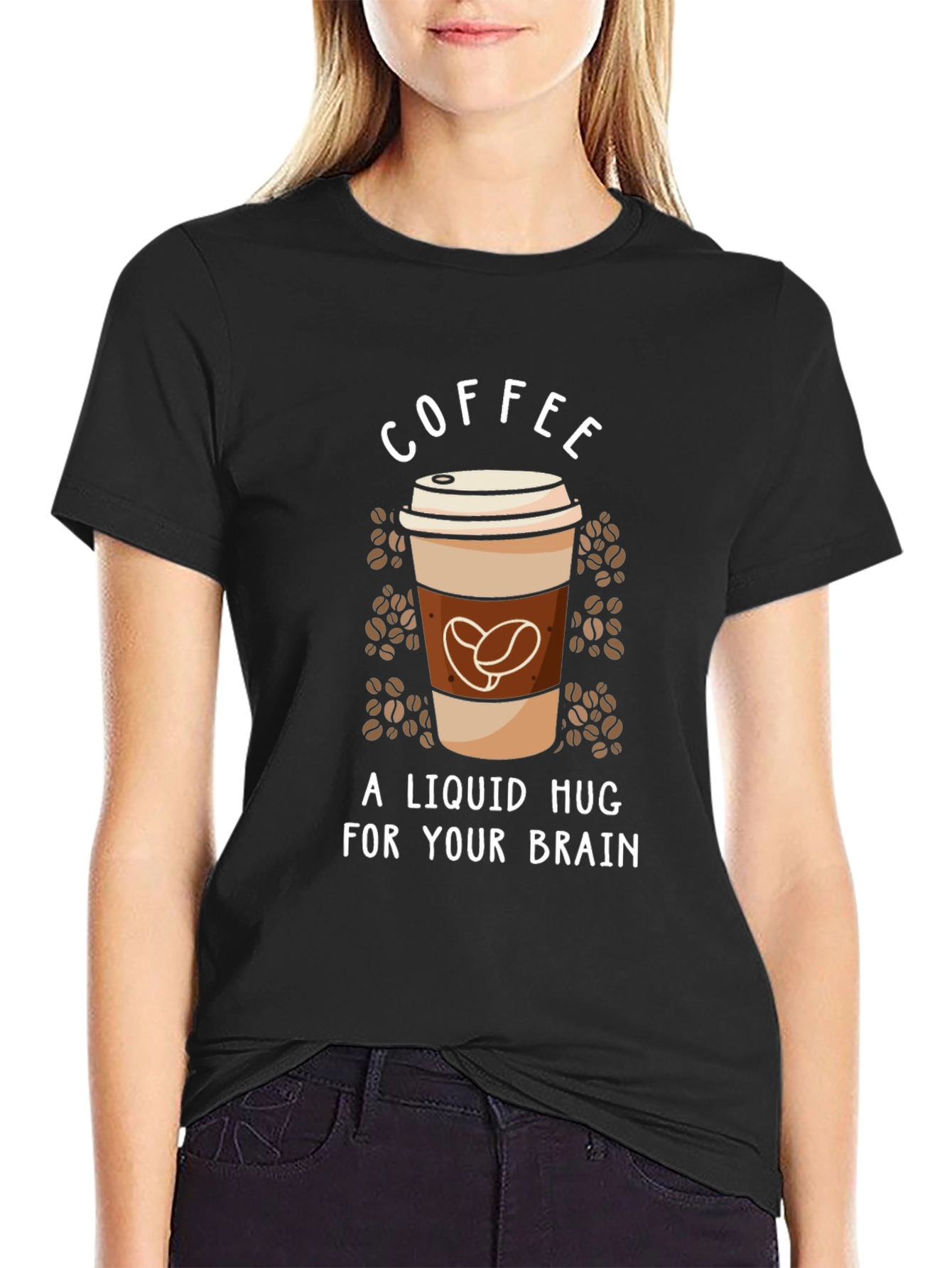 Coffee Liquid Hug T-Shirt Black Unisex
