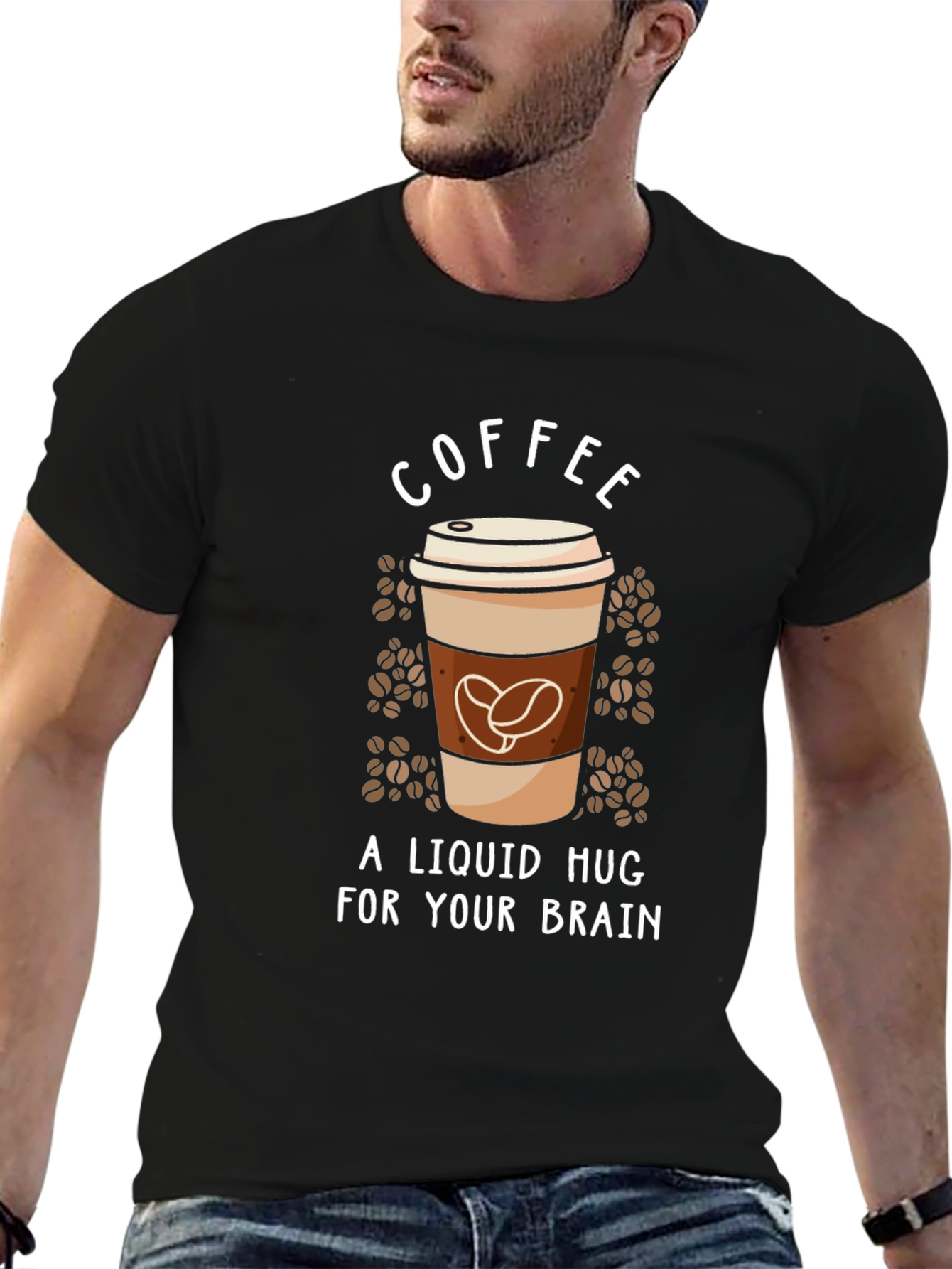 Coffee Liquid Hug T-Shirt Black Unisex