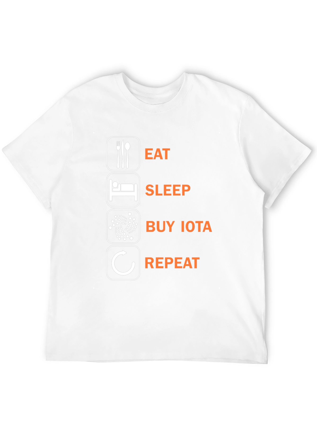 Eat Sleep Buy IOTA Repeat Black Graphic Tee