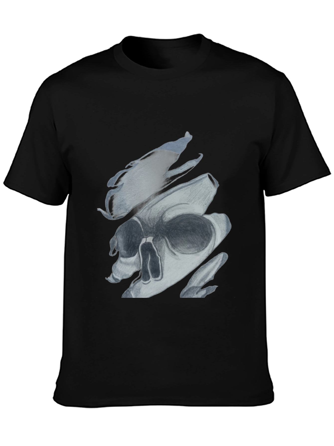 Edgy Skull Graphic Print Black T-Shirt