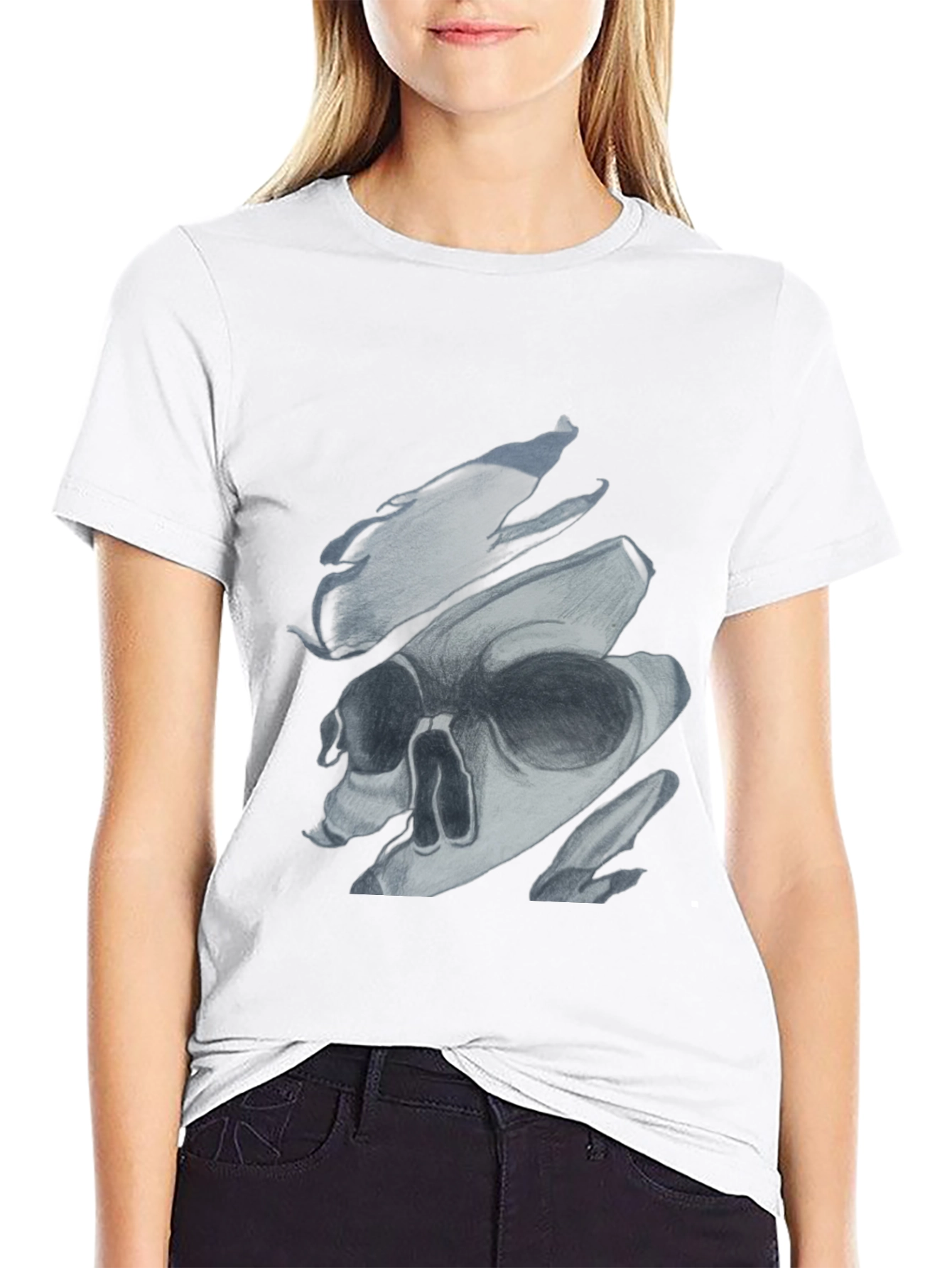 Edgy Skull Graphic Print Black T-Shirt