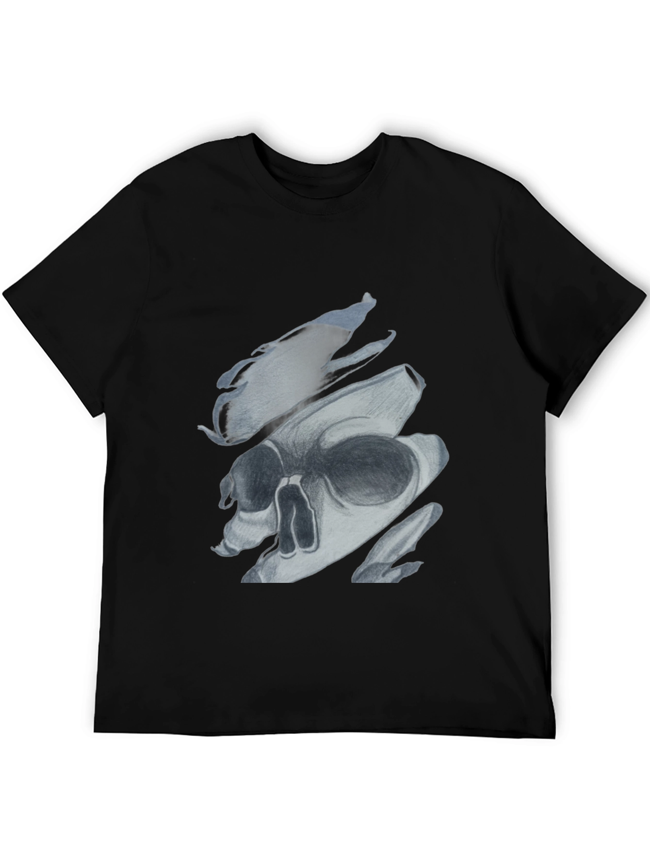 Edgy Skull Graphic Print Black T-Shirt