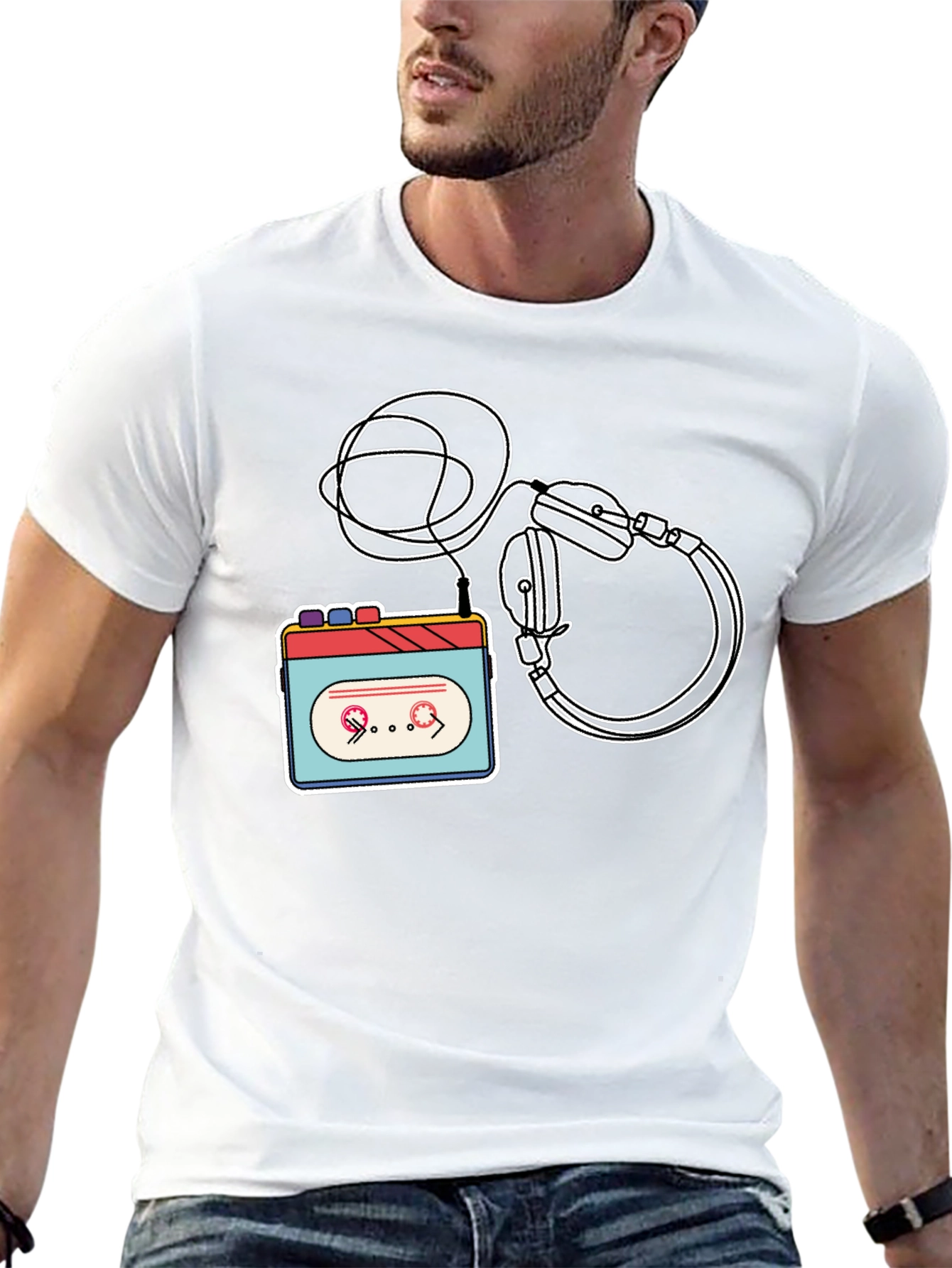 Retro Cassette Player Graphic Tee