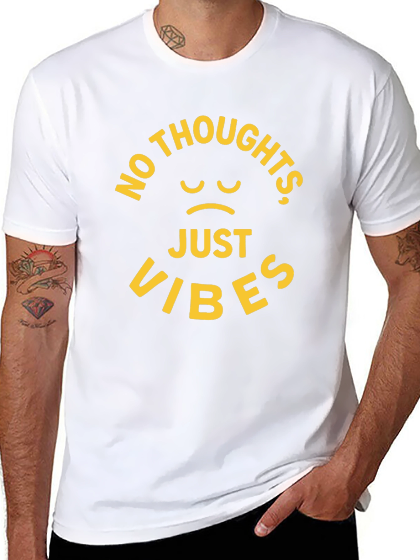 No Thoughts Just Vibes Black T-Shirt
