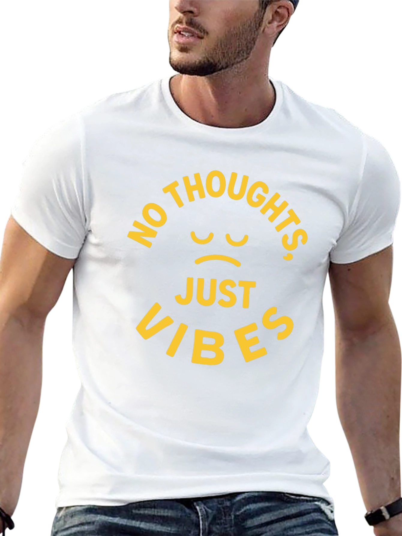 No Thoughts Just Vibes Black T-Shirt