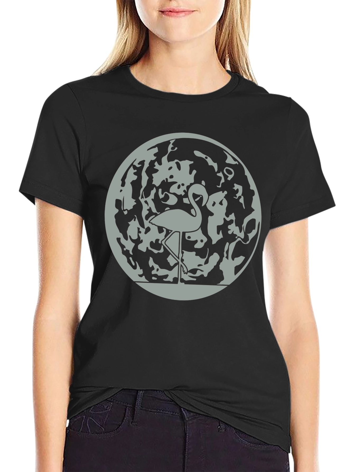 Flamingo Moon Graphic Tee - Stylish Mens T-Shirt