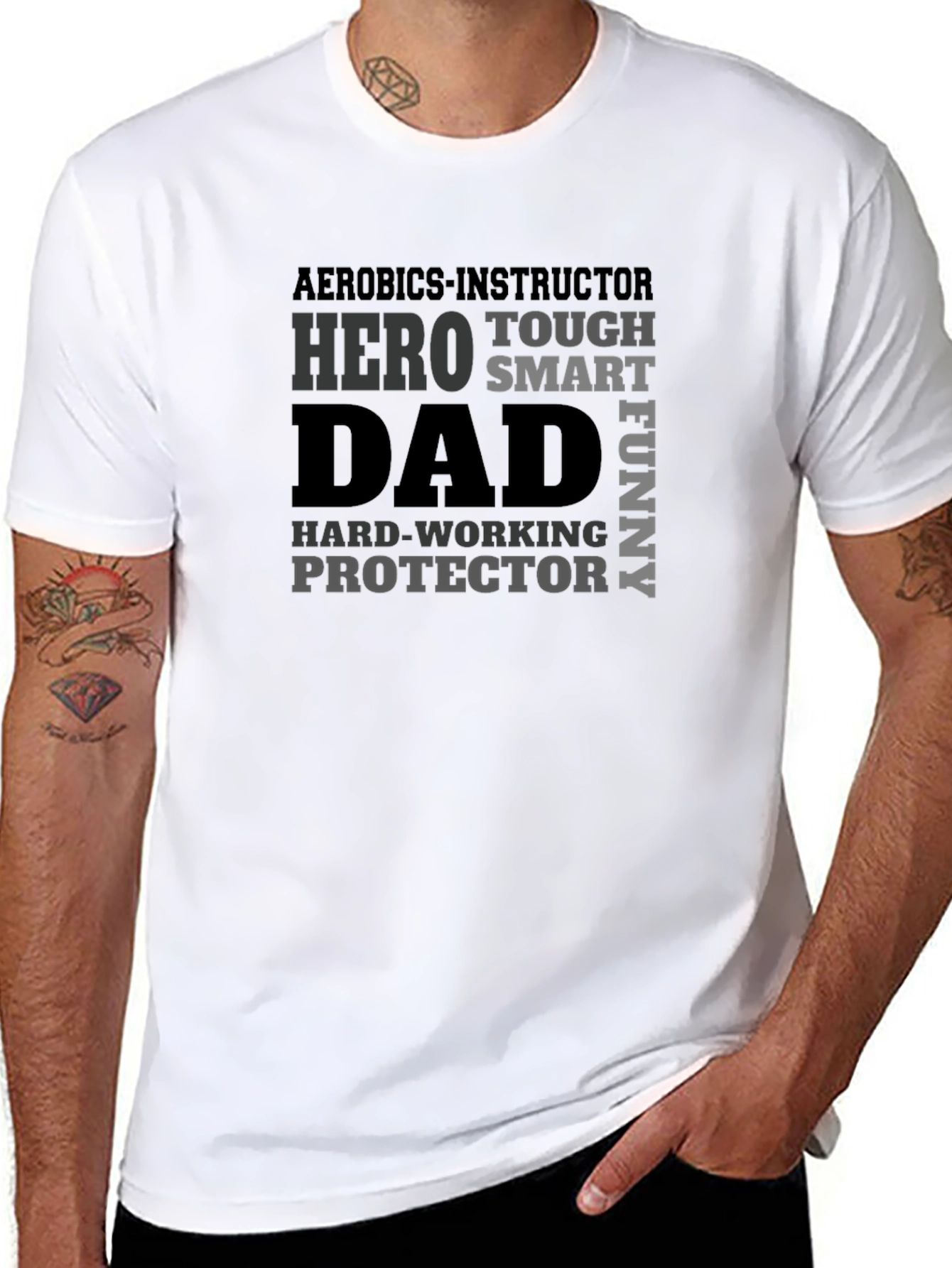 Aerobics Instructor Dad Hero Graphic T-Shirt