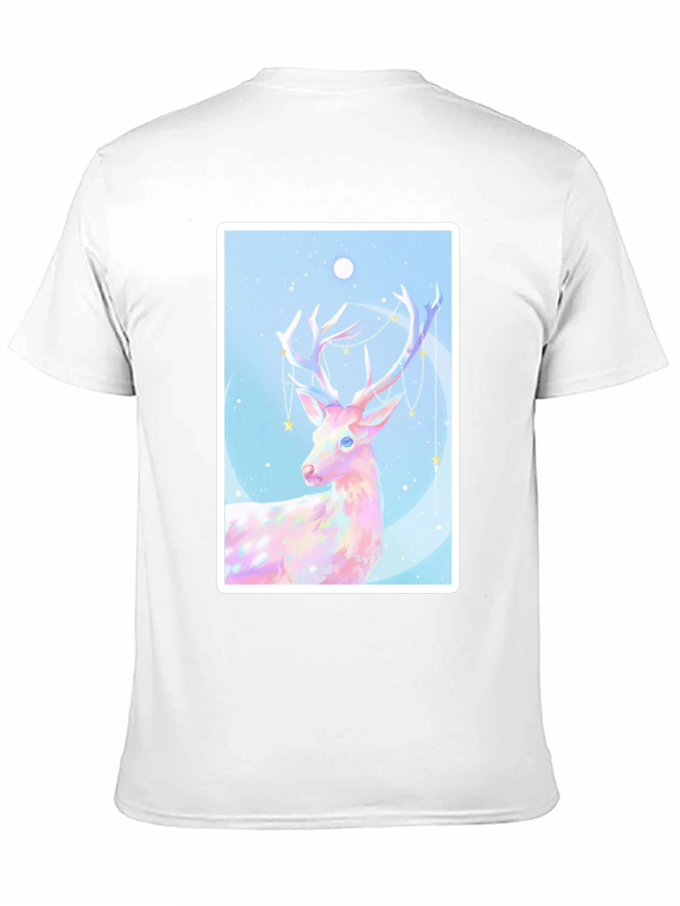 Mystical Deer Graphic Tee - Black Cotton Blend