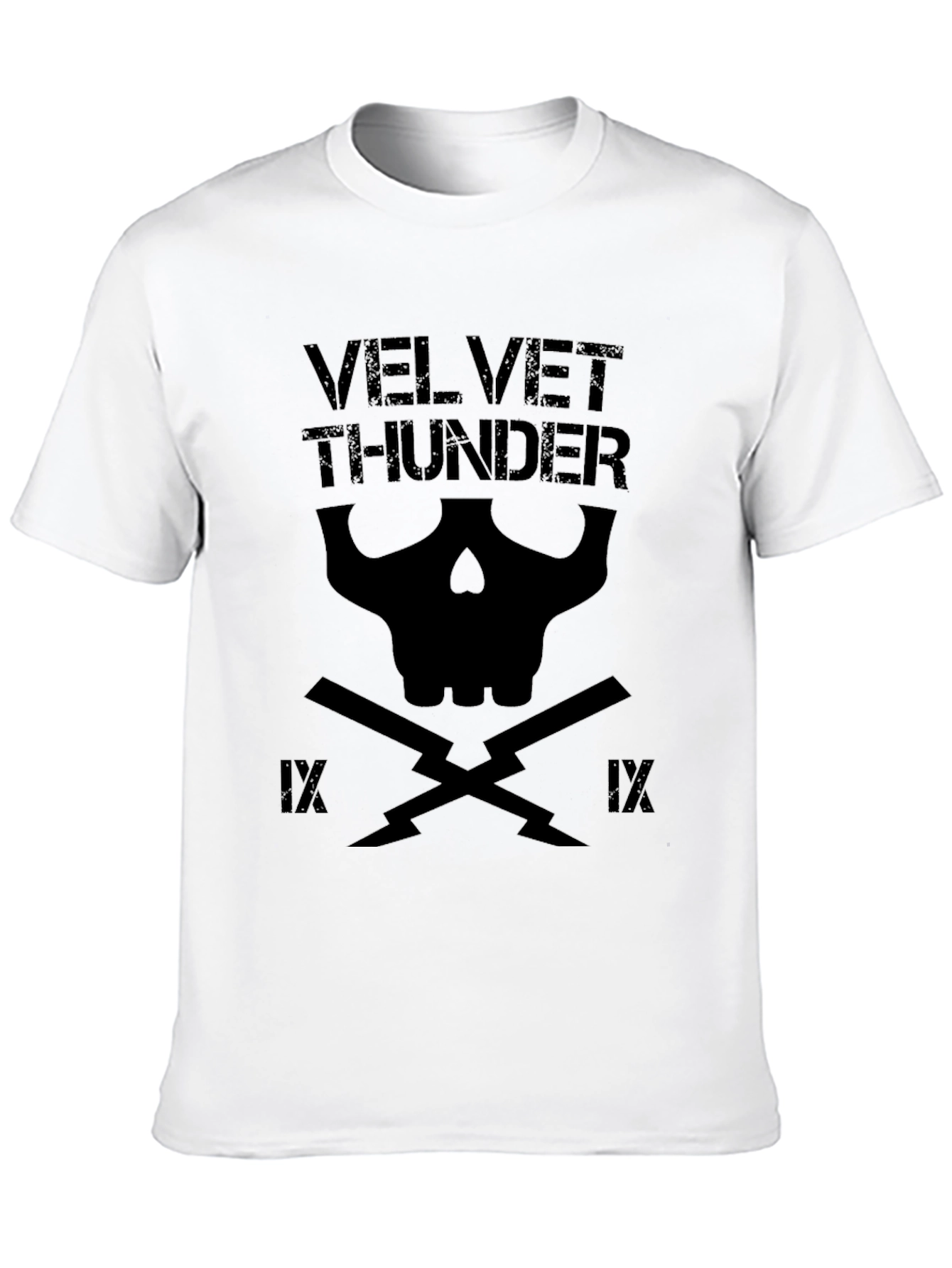 Velvet Thunder Skull Graphic T-Shirt
