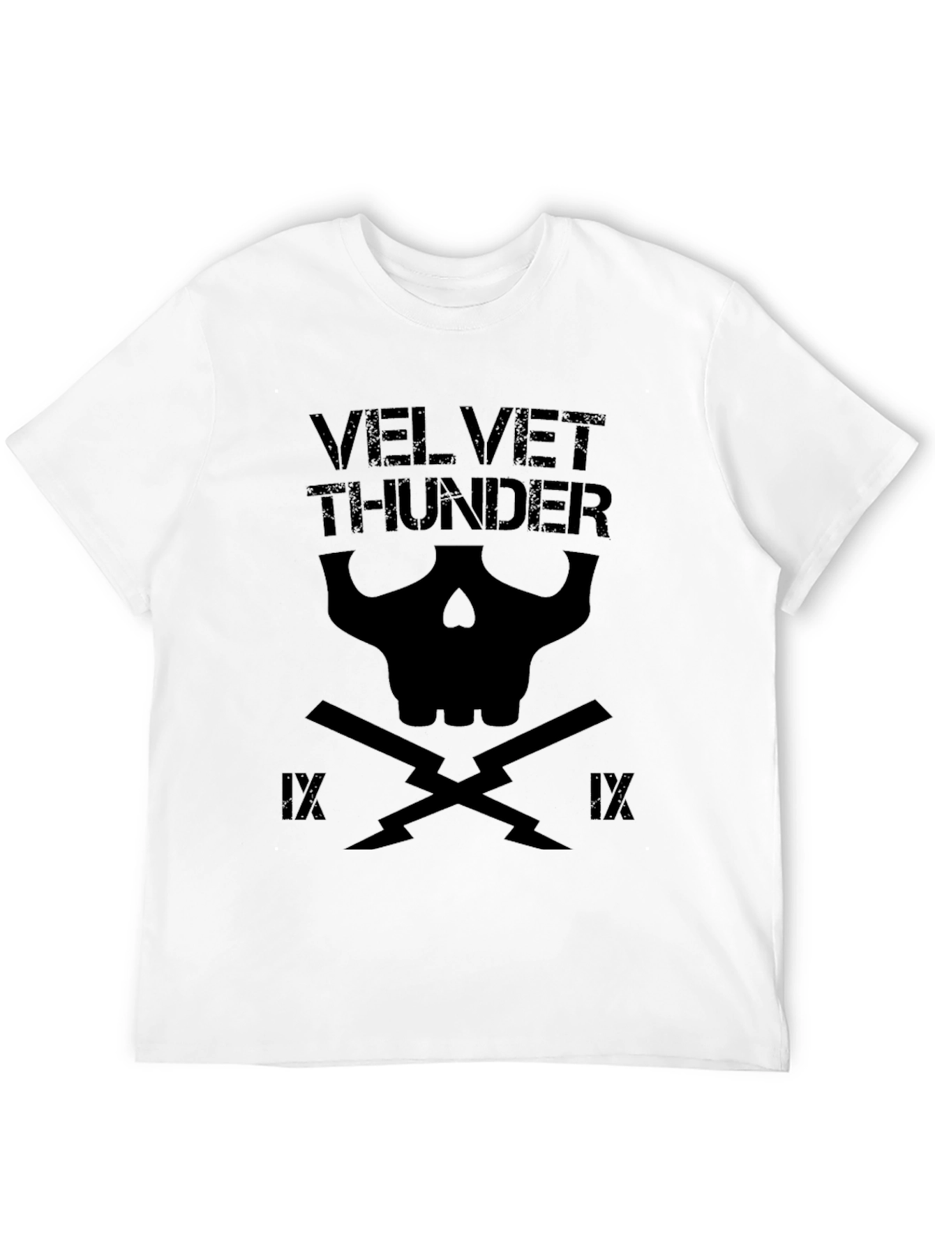 Velvet Thunder Skull Graphic T-Shirt