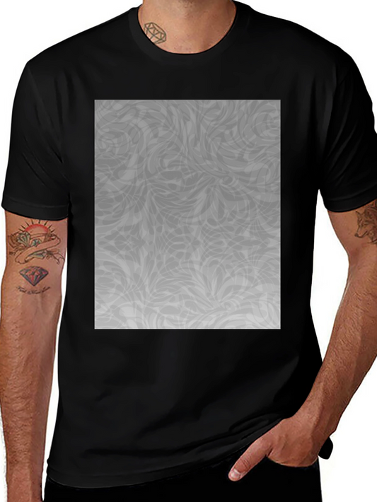 Abstract Grey Pattern Black Tee
