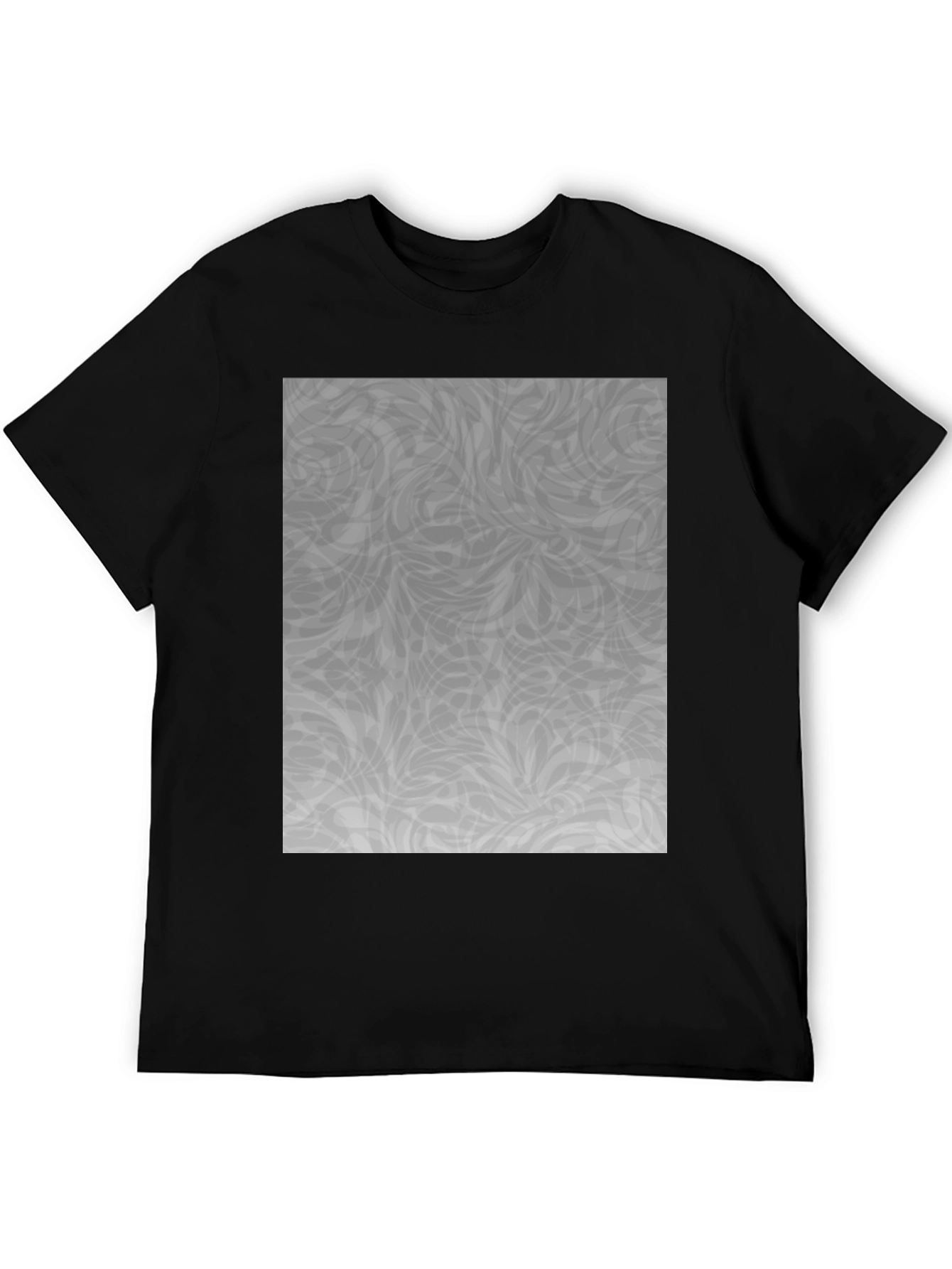 Abstract Grey Pattern Black Tee