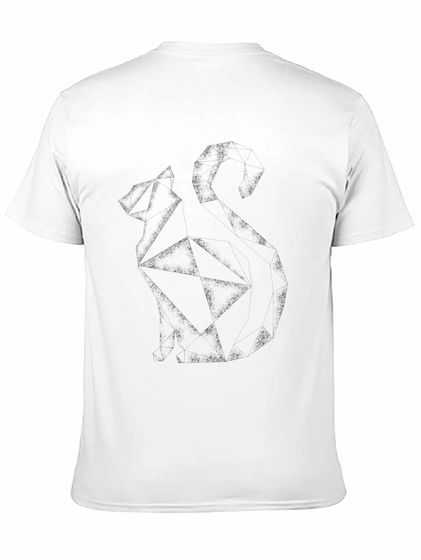 Geometric Cat Graphic Tee - Modern Style