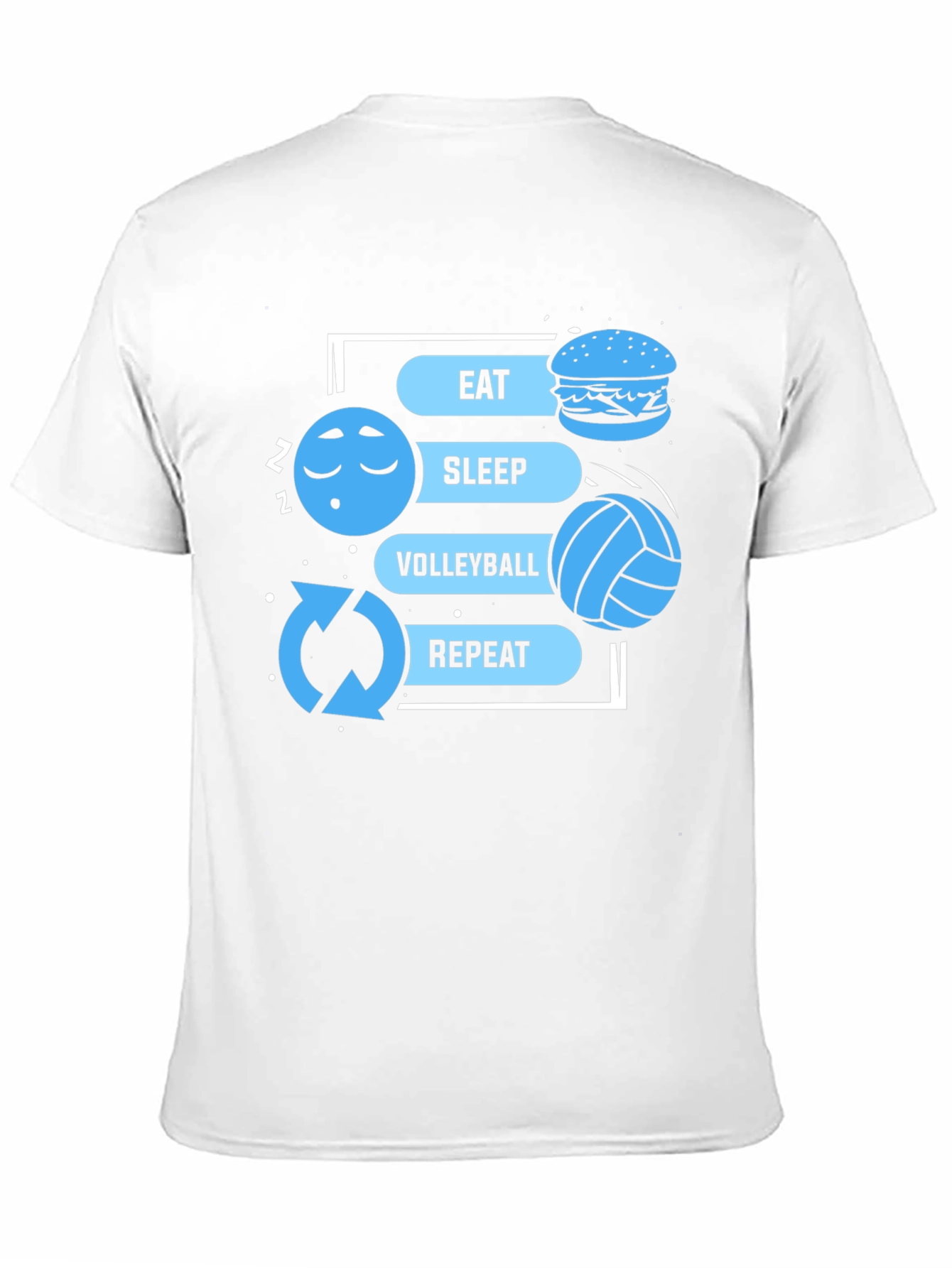 Eat Sleep Volleyball Repeat Black Graphic T-Shirt