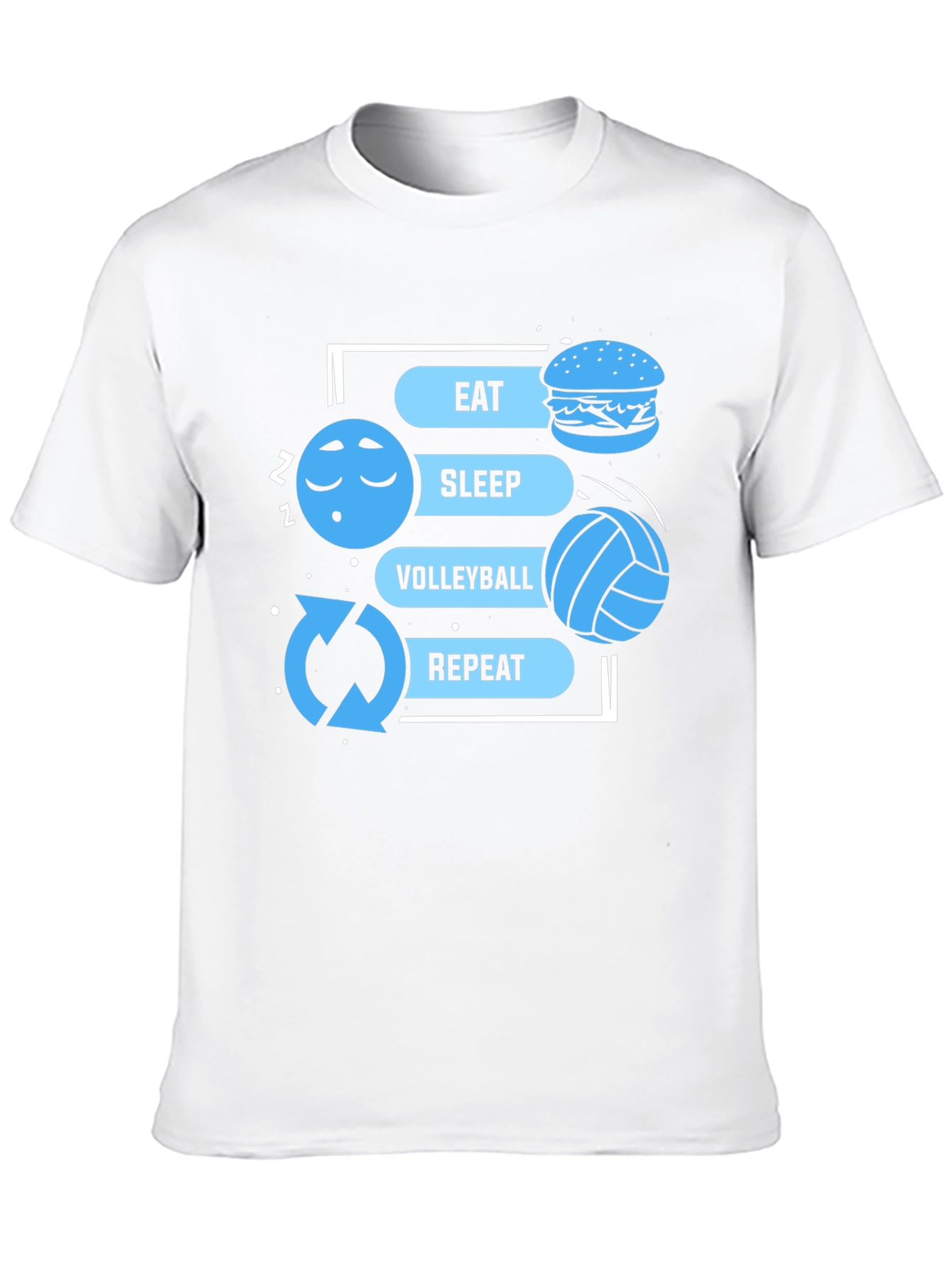 Eat Sleep Volleyball Repeat Black Graphic T-Shirt