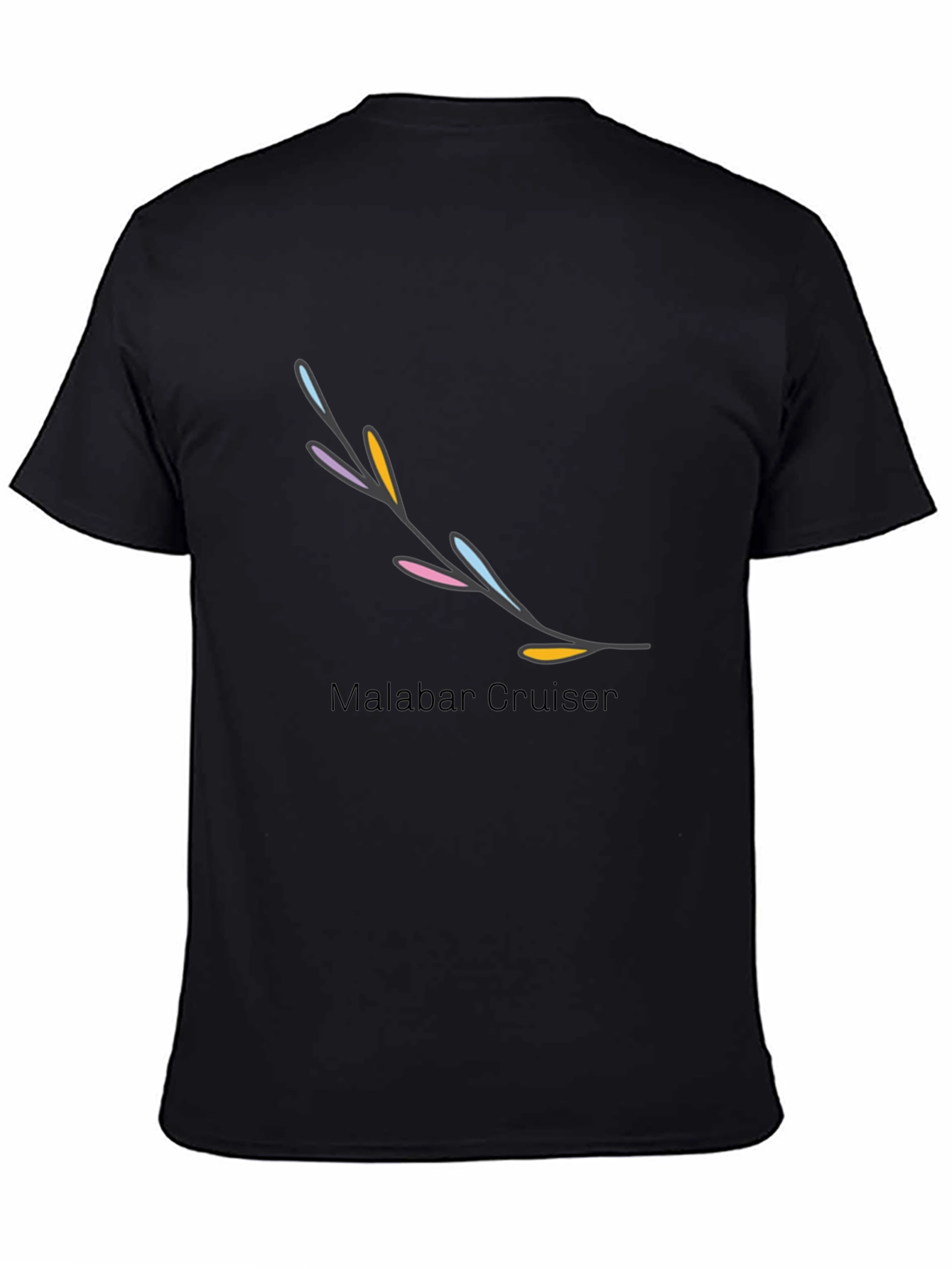 Trendy Black Graphic Tee with Artistic Branch Design