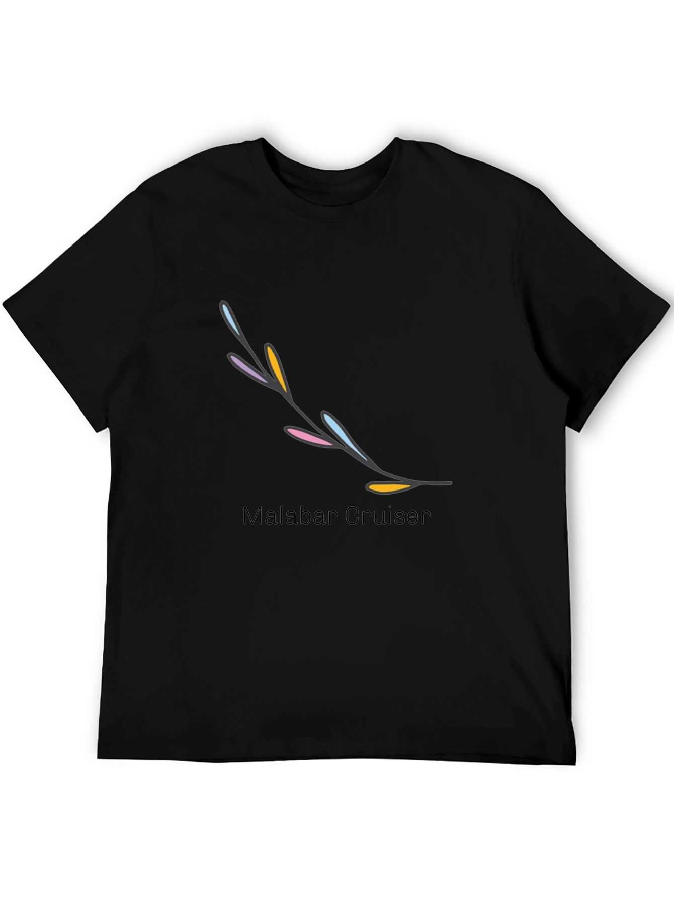 Trendy Black Graphic Tee with Artistic Branch Design
