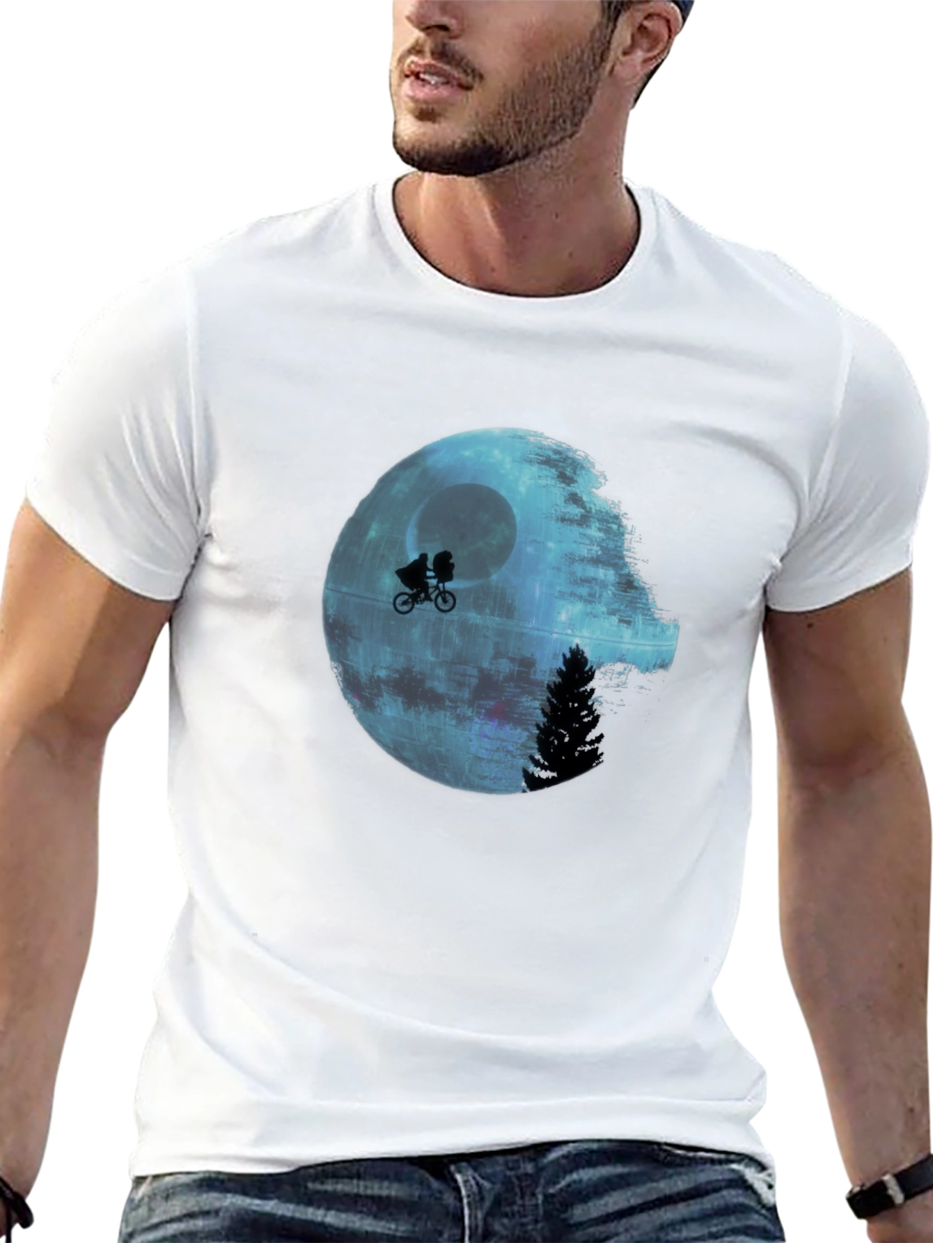 Star Wars Death Star E.T. Parody Black T-Shirt