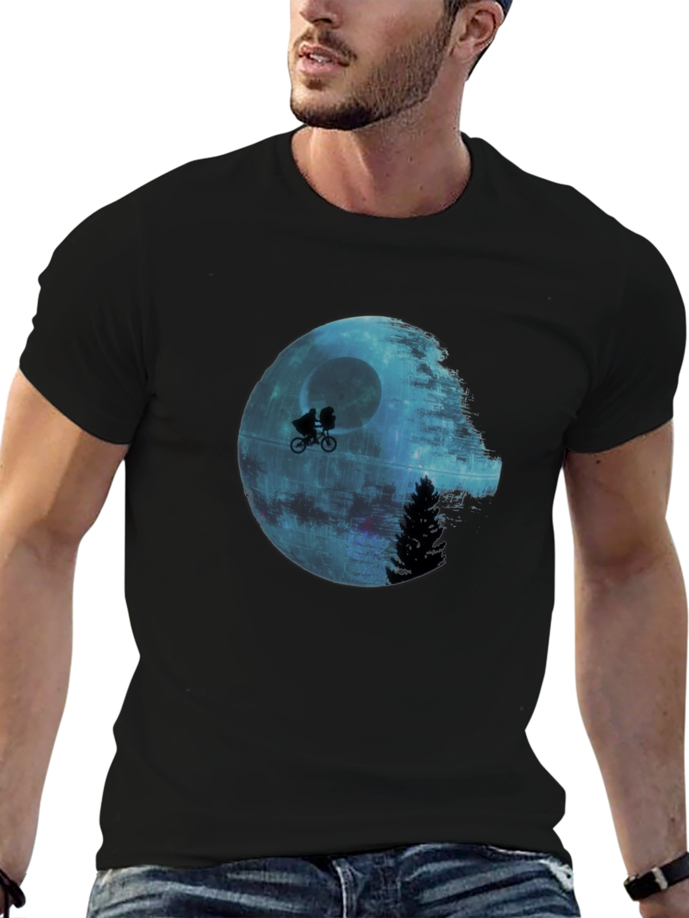 Star Wars Death Star E.T. Parody Black T-Shirt