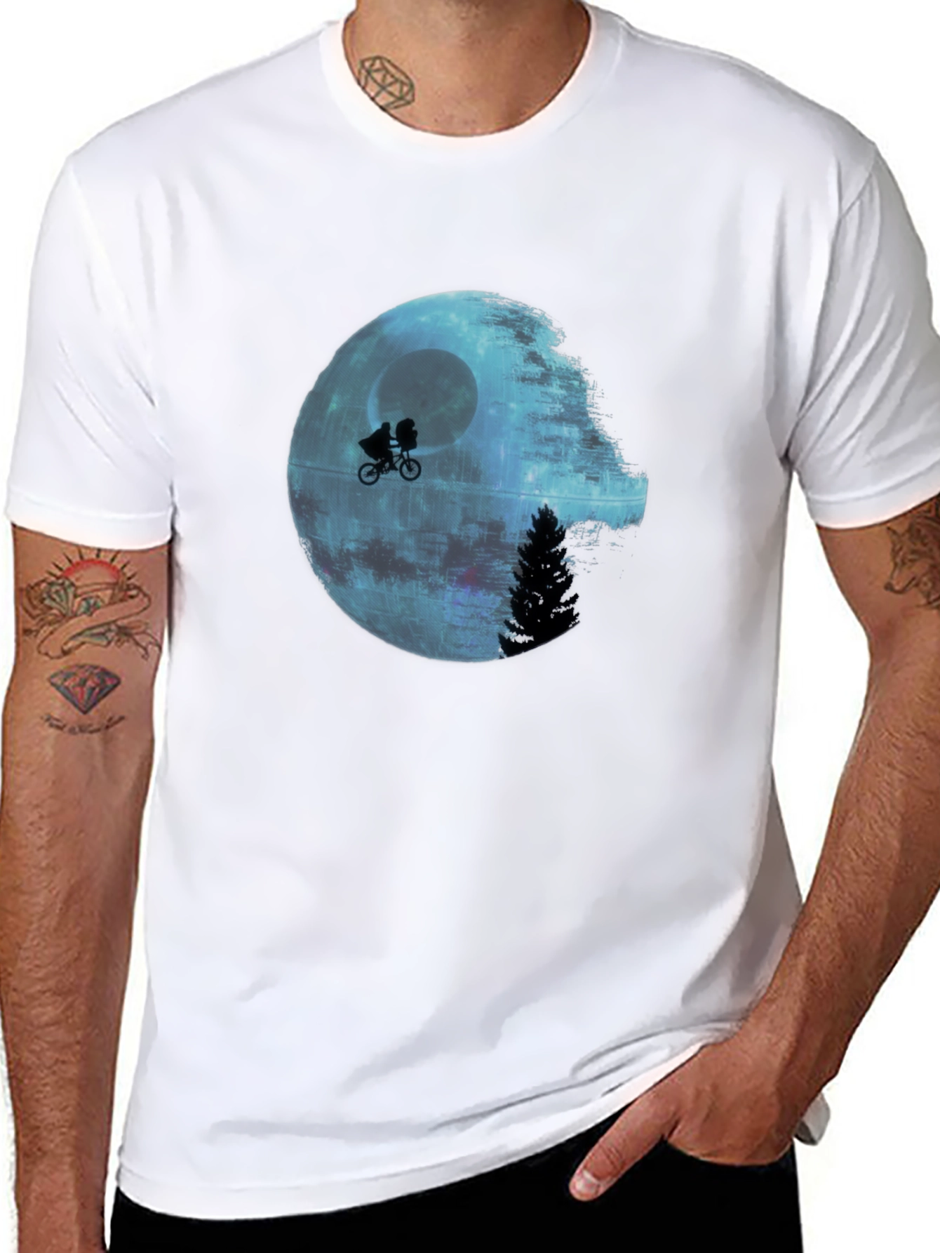 Star Wars Death Star E.T. Parody Black T-Shirt