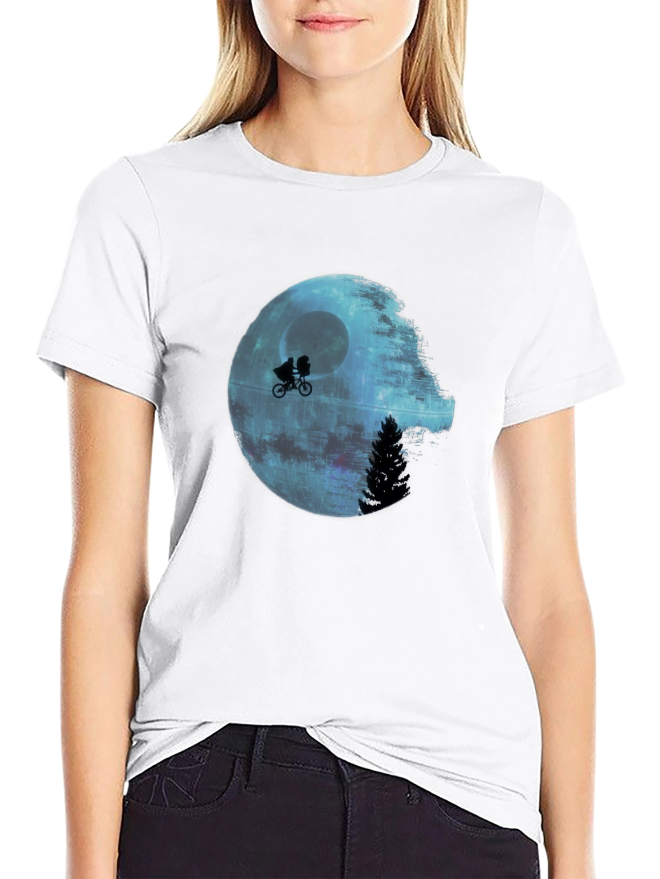Star Wars Death Star E.T. Parody Black T-Shirt