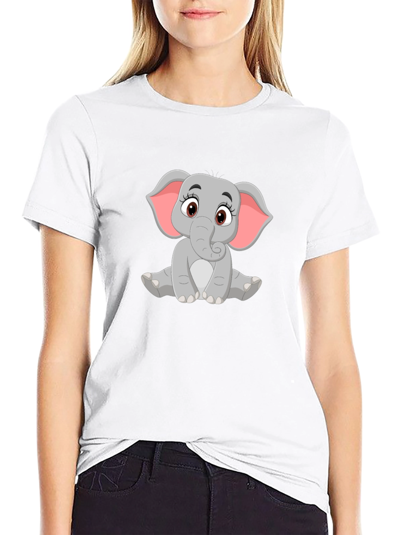 Cute Elephant Graphic T-Shirt
