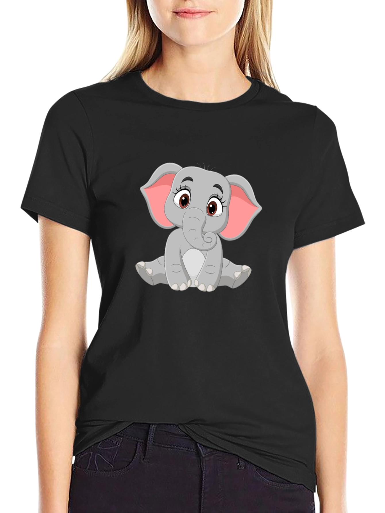 Cute Elephant Graphic T-Shirt