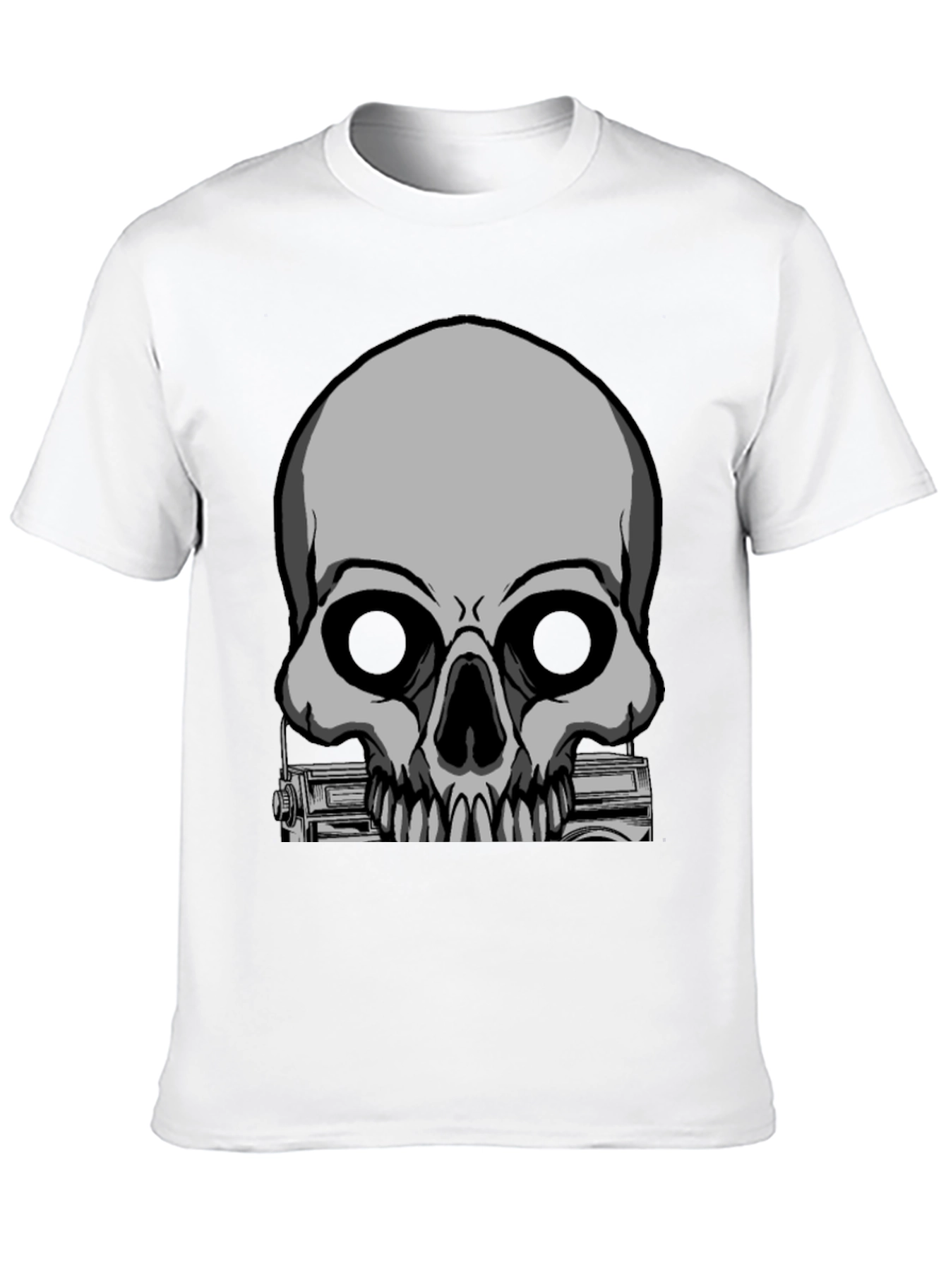 Skull & Radio Graphic Black T-Shirt