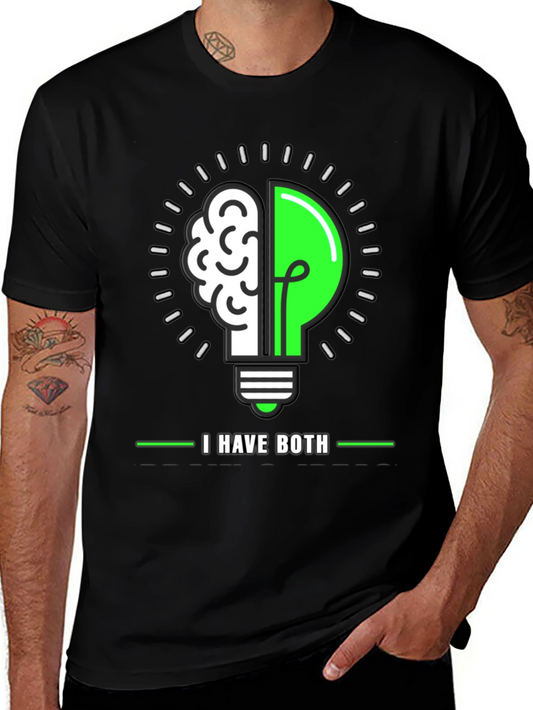 Brain & Light Bulb Graphic T-Shirt - I Have Both!