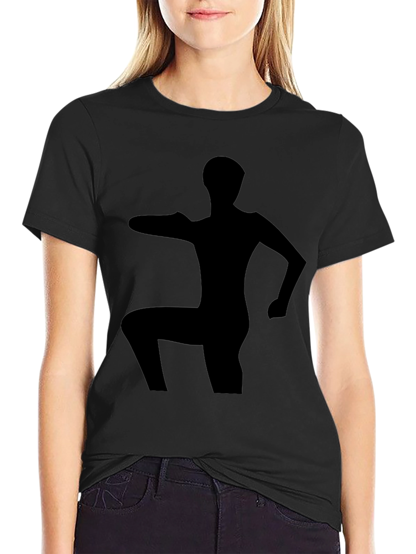 Silhouette Yoga Pose Black T-Shirt