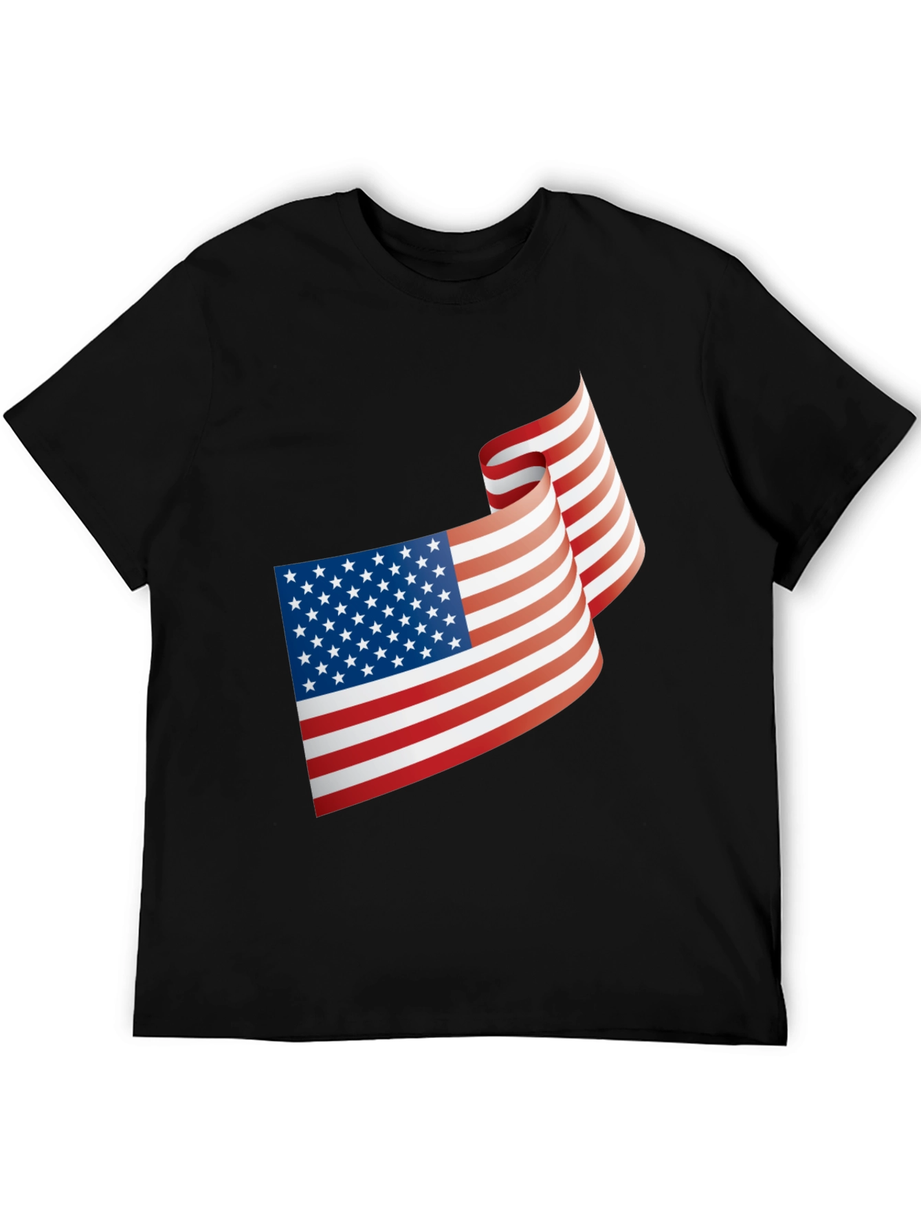 Patriotic USA Flag Graphic Black T-Shirt