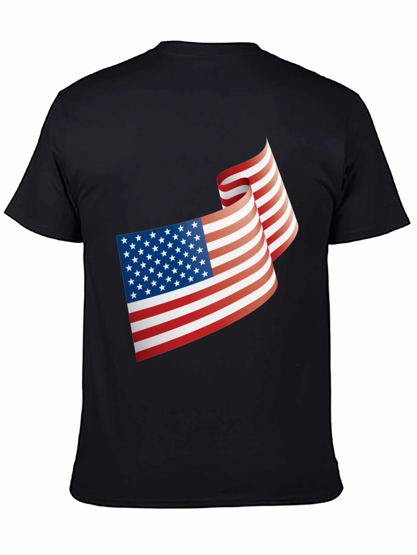Patriotic USA Flag Graphic Black T-Shirt