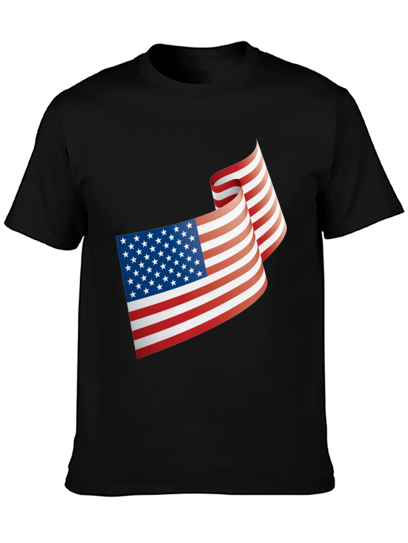 Patriotic USA Flag Graphic Black T-Shirt