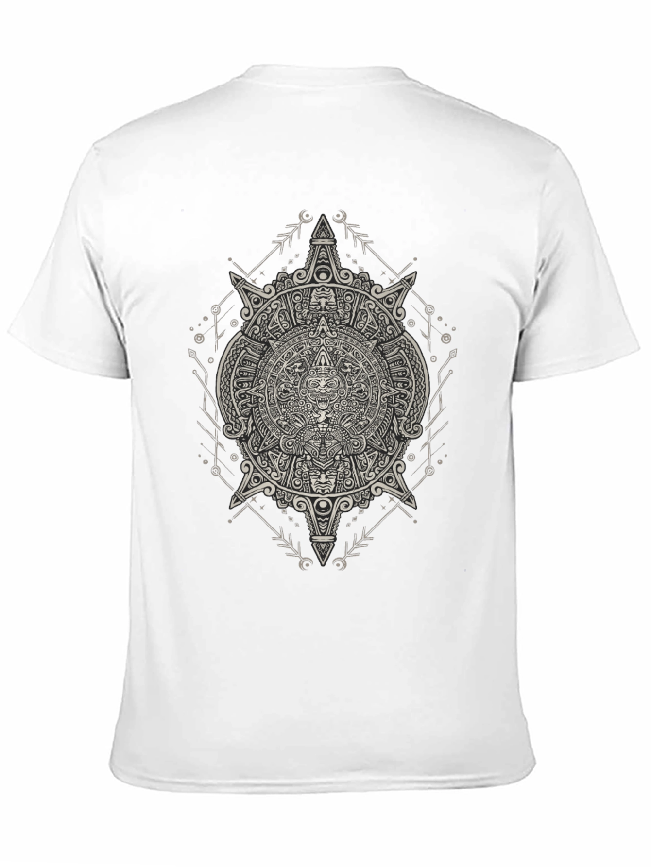 Aztec Calendar Graphic Print Mens T-Shirt
