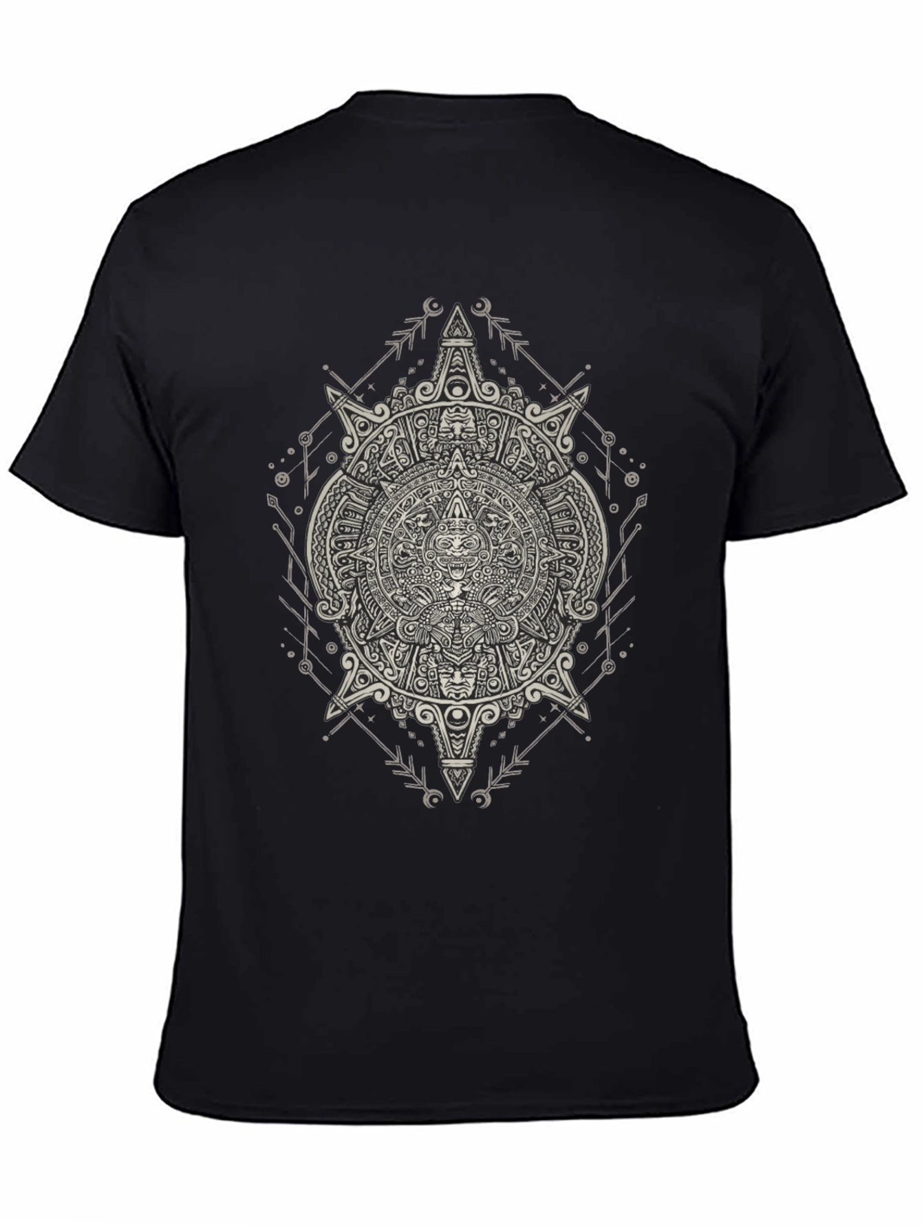Aztec Calendar Graphic Print Mens T-Shirt