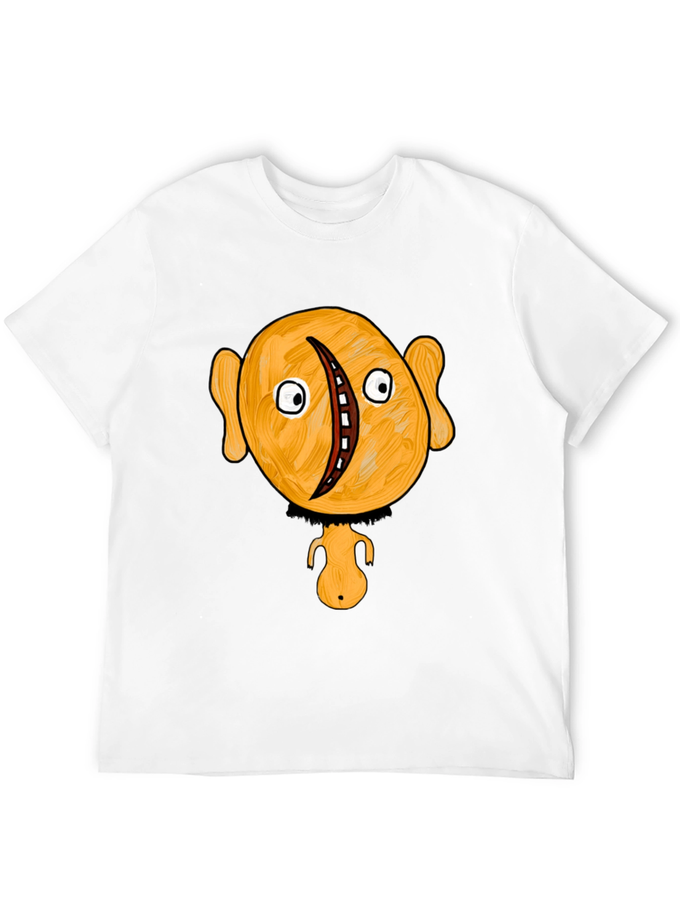 Unique Cartoon Character Graphic Black T-Shirt