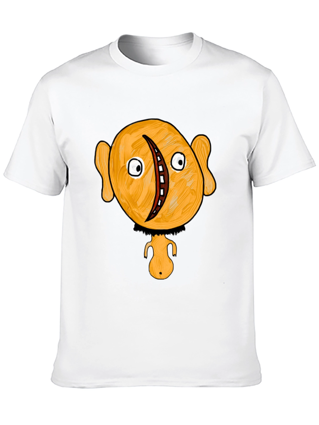 Unique Cartoon Character Graphic Black T-Shirt