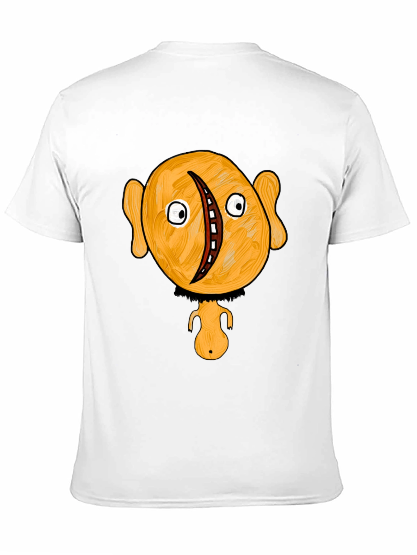Unique Cartoon Character Graphic Black T-Shirt