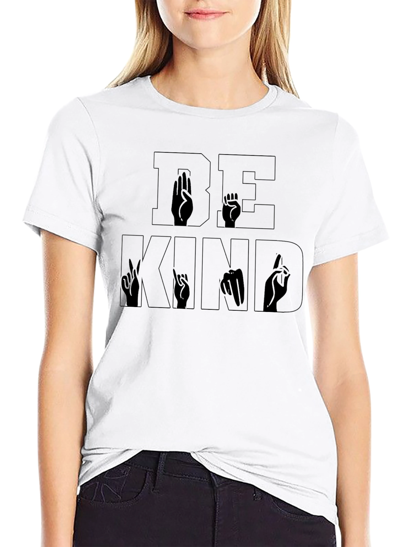 Be Kind Sign Language Black T-Shirt