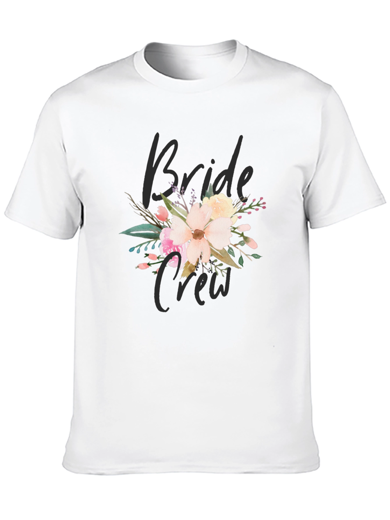 Bride Crew Floral T-Shirt - Black