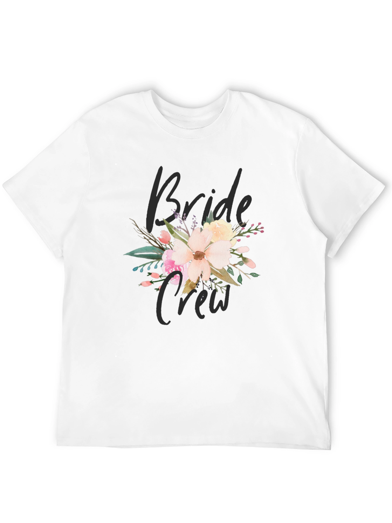 Bride Crew Floral T-Shirt - Black