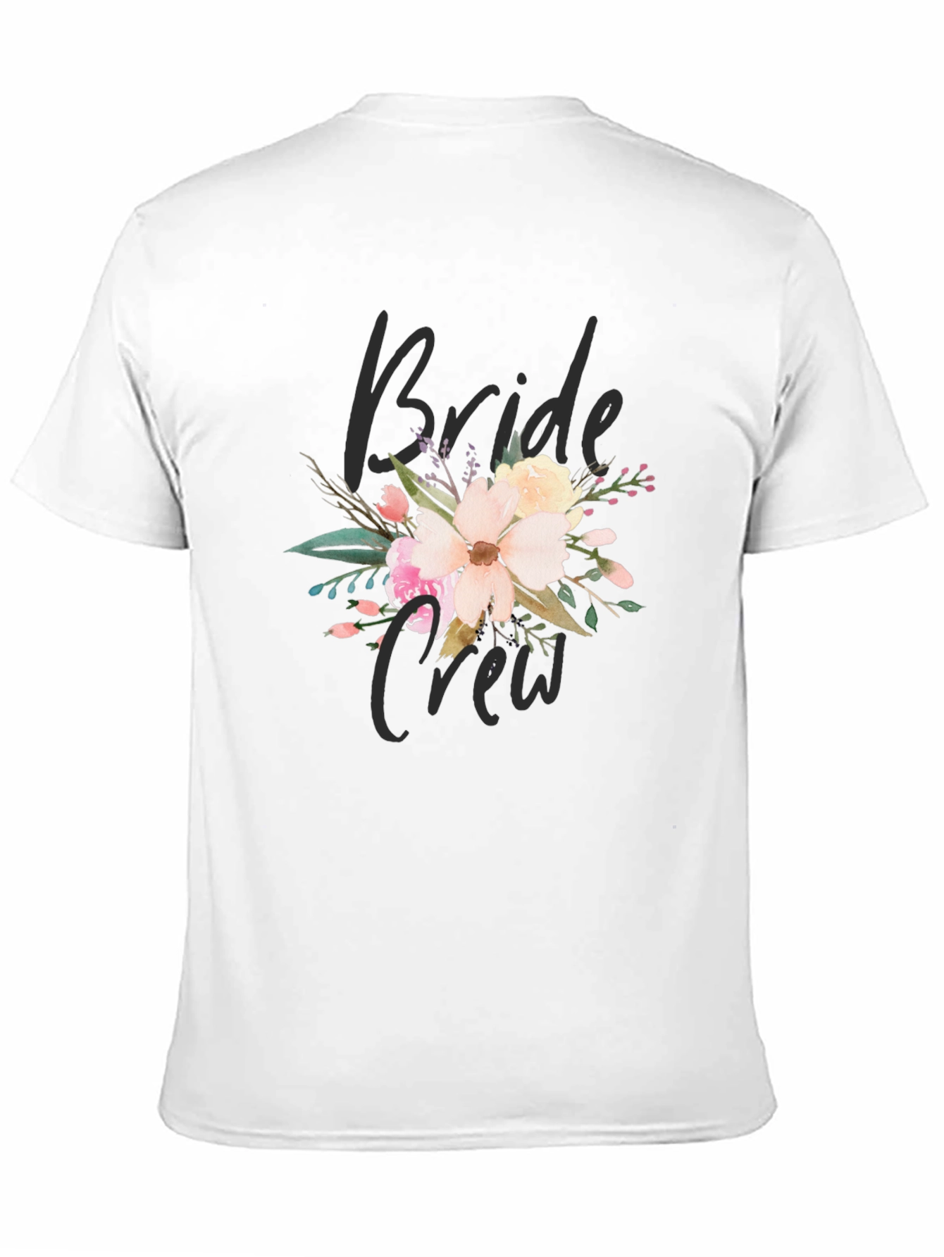 Bride Crew Floral T-Shirt - Black