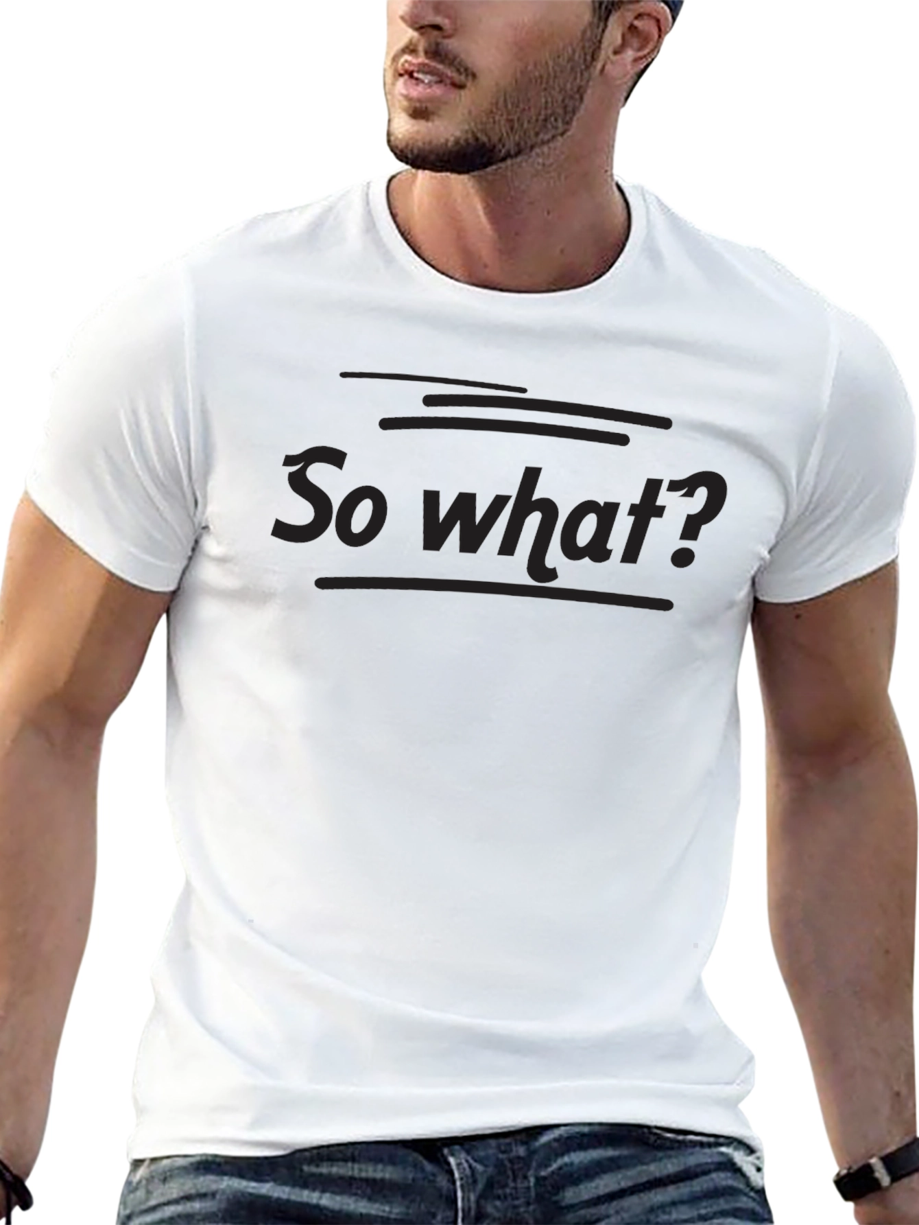 So What? Black Graphic Tee - Casual Style