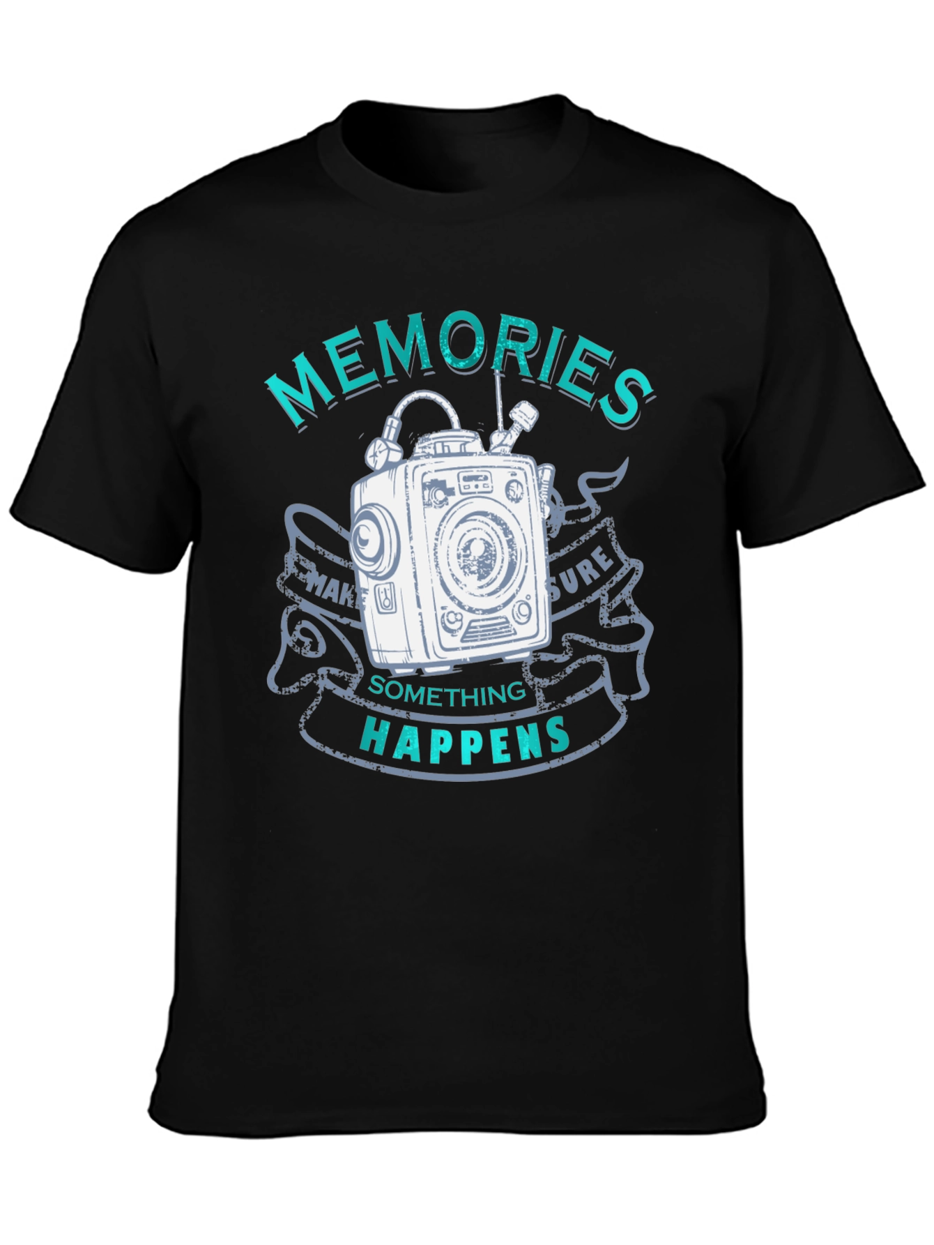 Memories Happen Graphic T-Shirt - Unique Camera Design