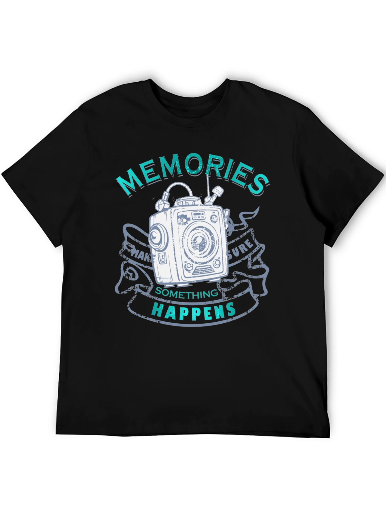 Memories Happen Graphic T-Shirt - Unique Camera Design