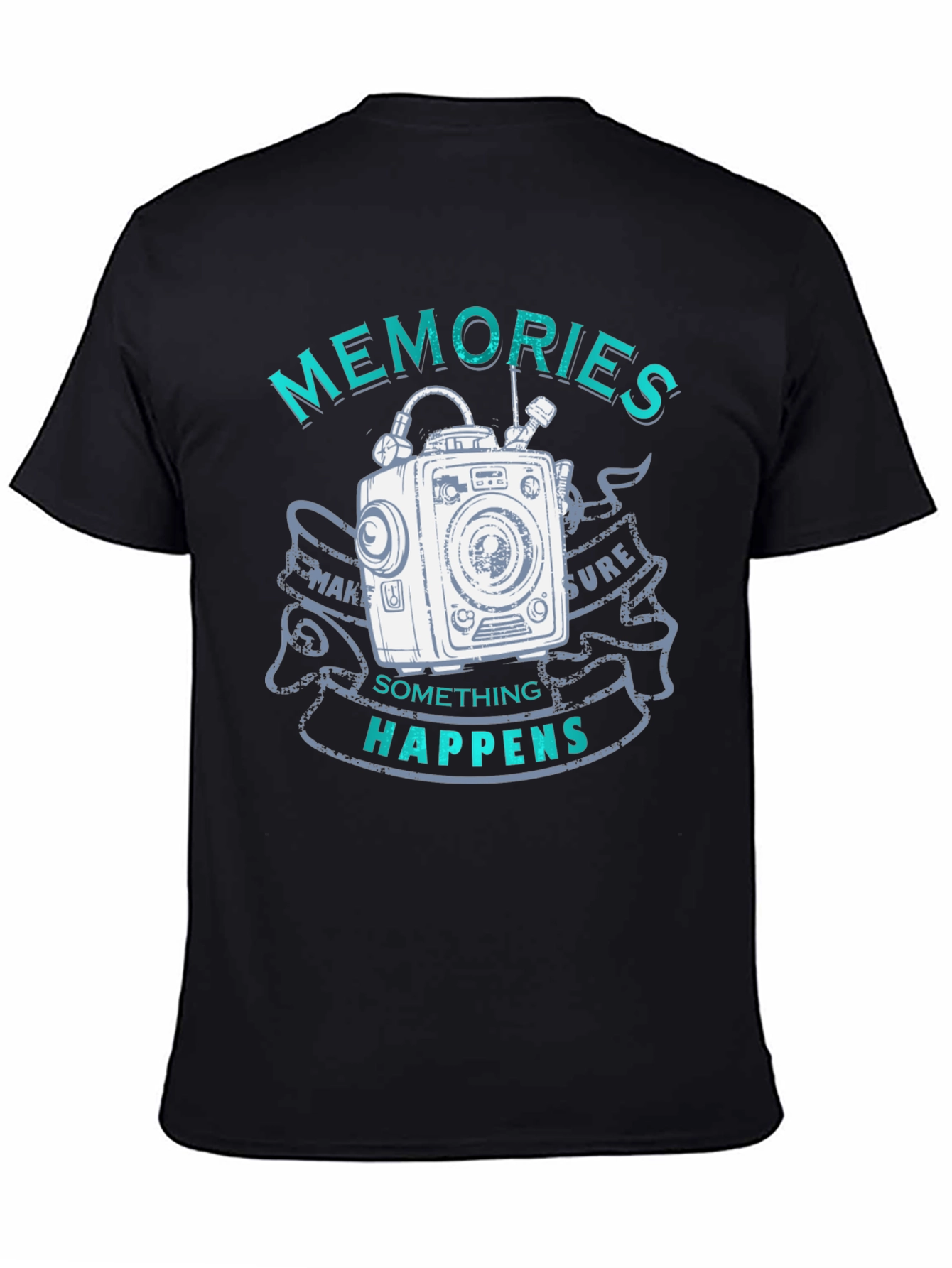 Memories Happen Graphic T-Shirt - Unique Camera Design