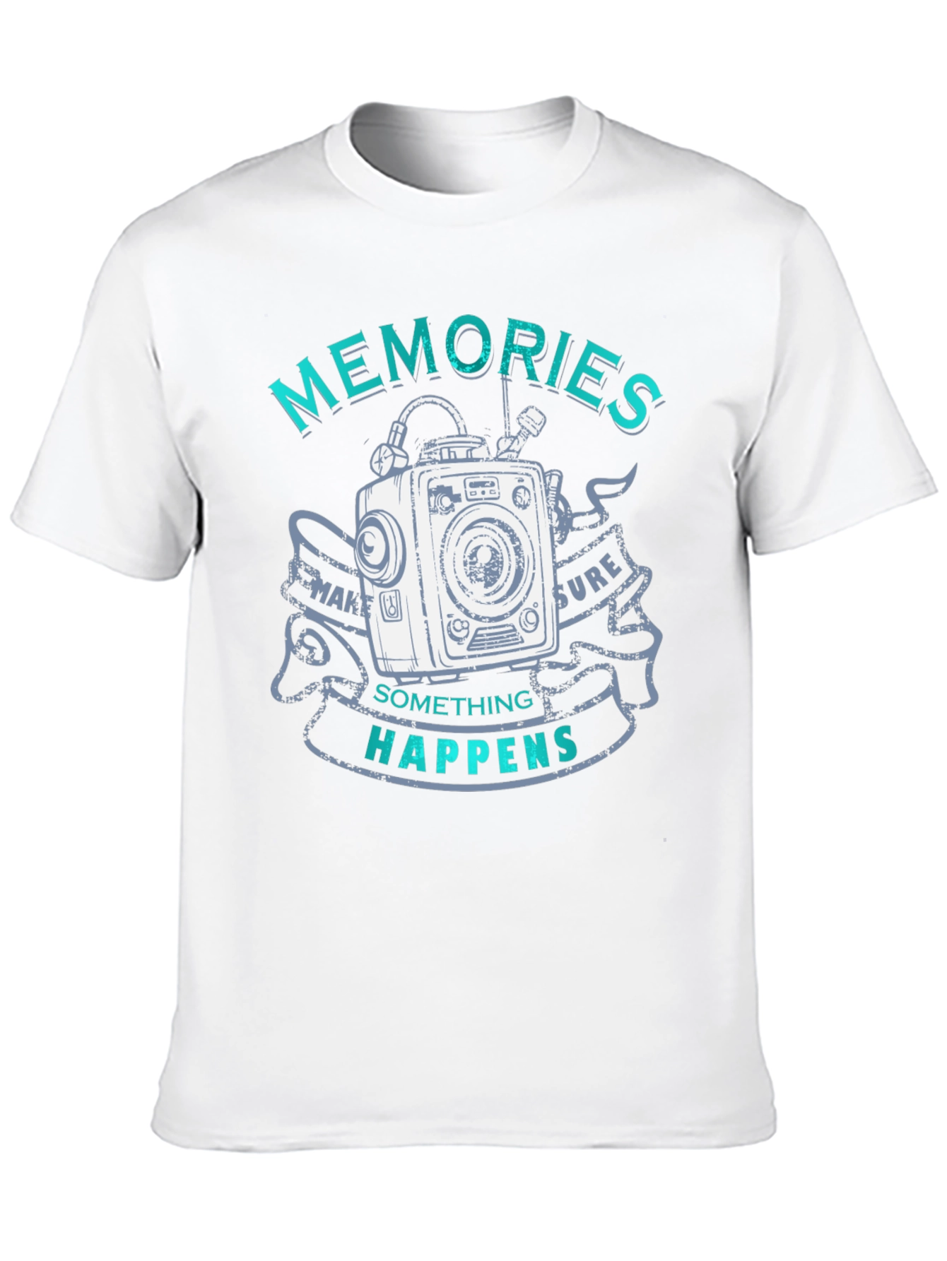 Memories Happen Graphic T-Shirt - Unique Camera Design