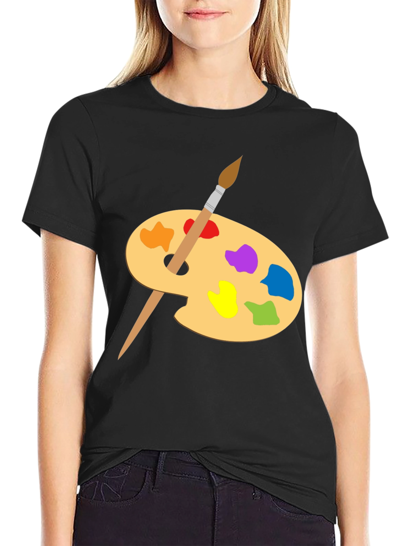 Artist Palette Graphic Tee - Creative Black T-Shirt