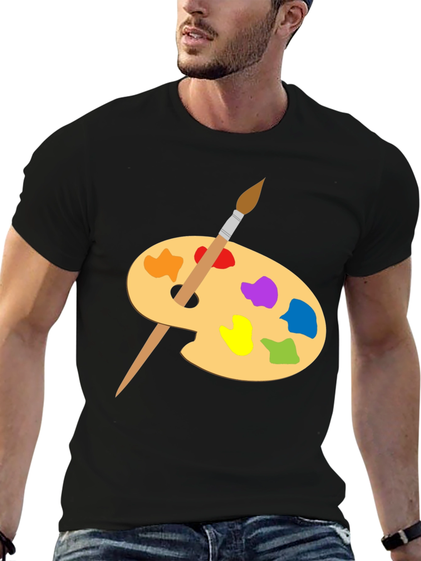 Artist Palette Graphic Tee - Creative Black T-Shirt