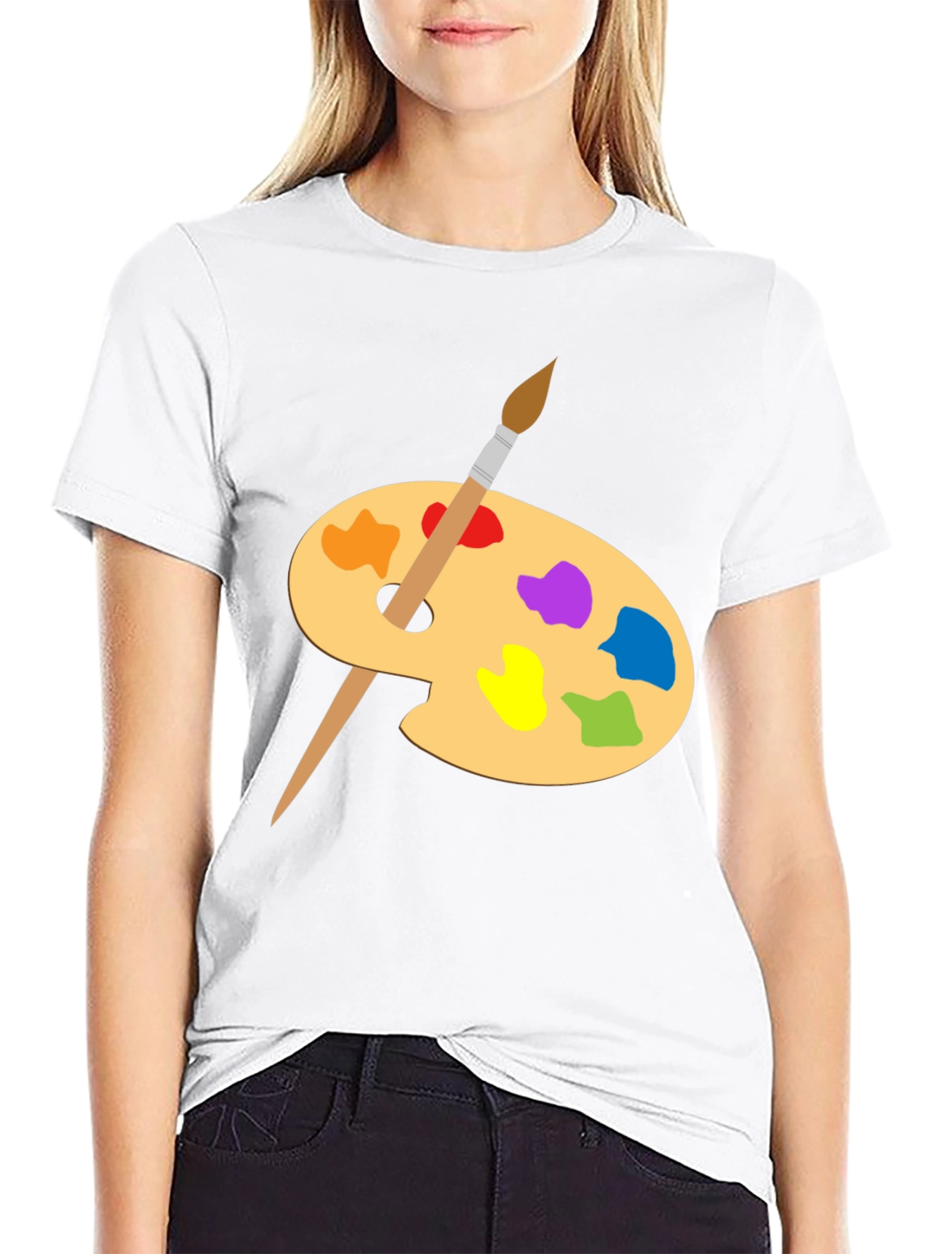 Artist Palette Graphic Tee - Creative Black T-Shirt